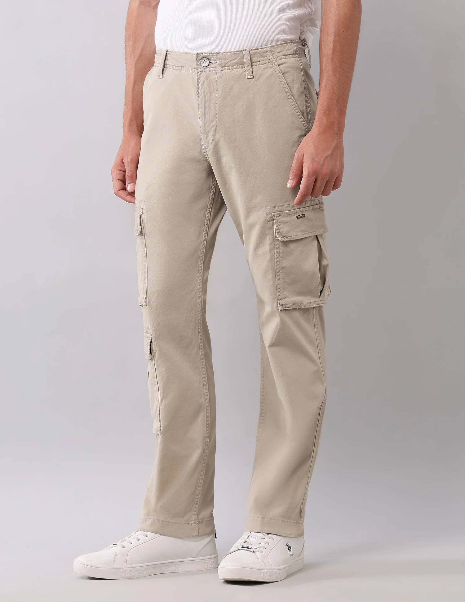 Solid Straight Fit Cargos - Image 4