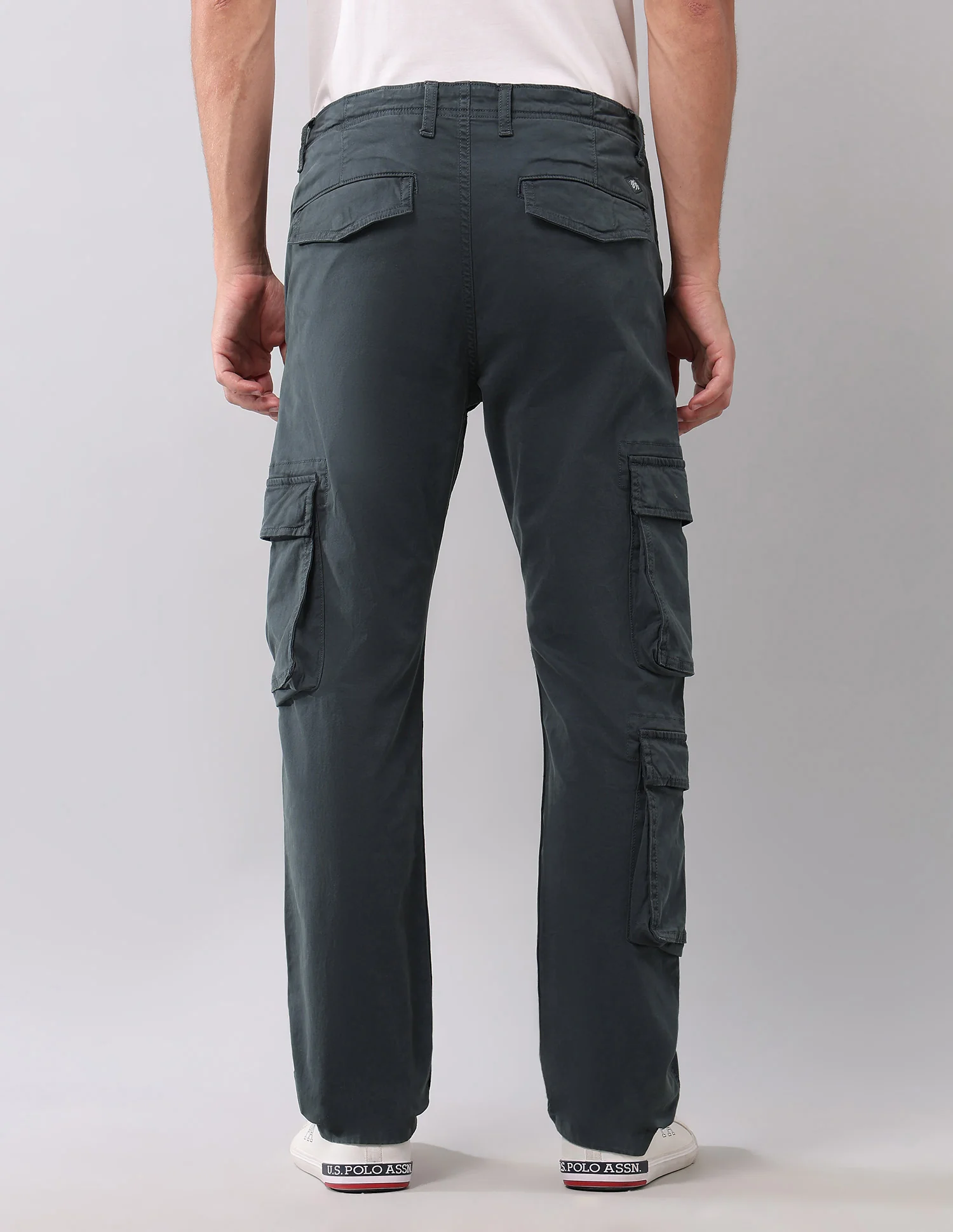 Solid Straight Fit Cargos - Image 5