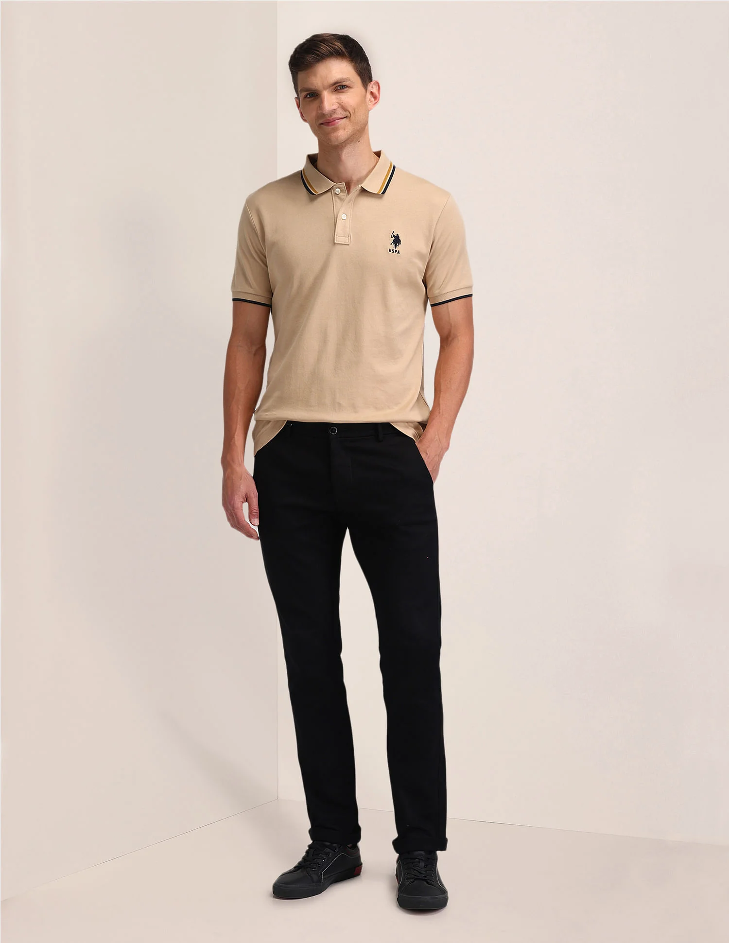 Solid Straight Fit Polo Shirt - Image 3