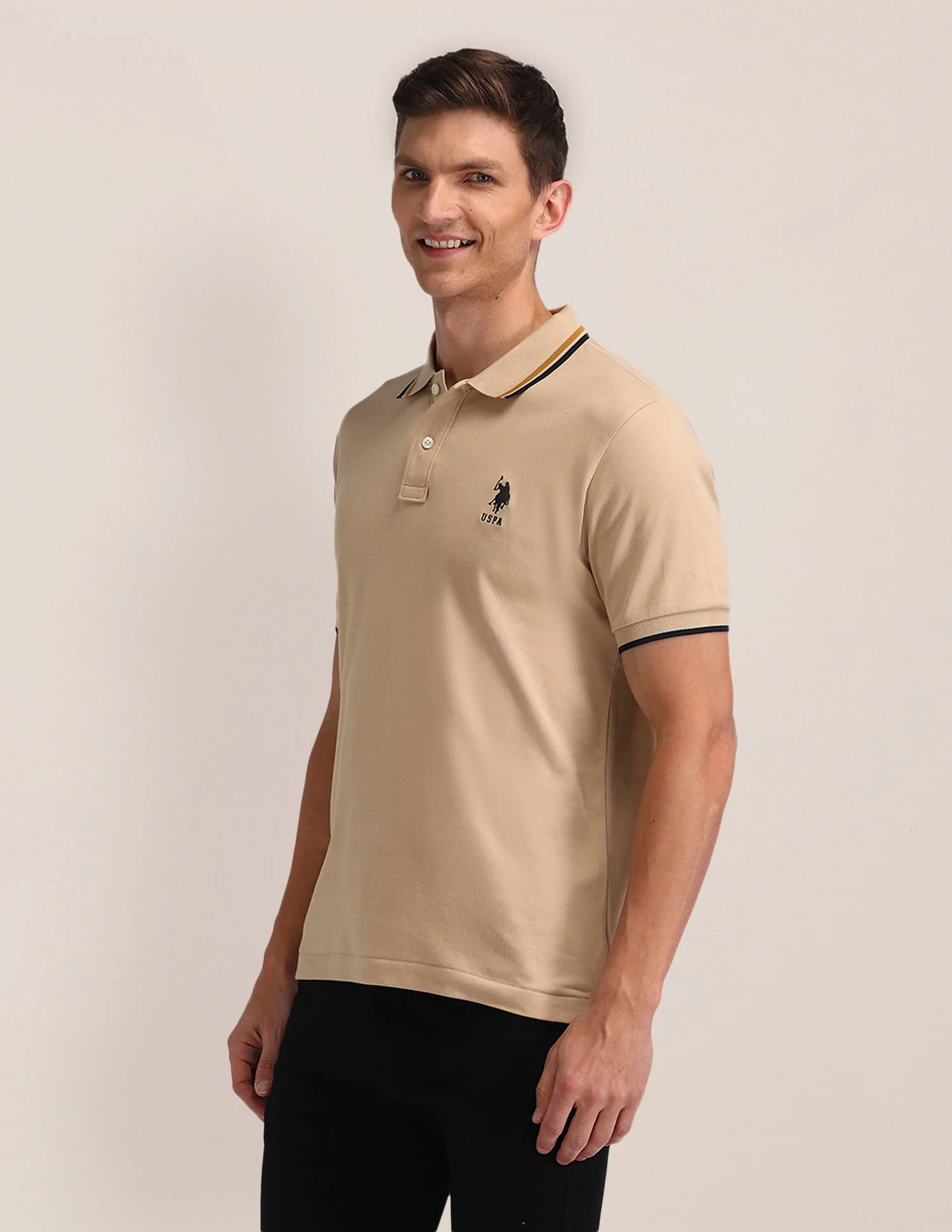 Solid Straight Fit Polo Shirt - Image 4