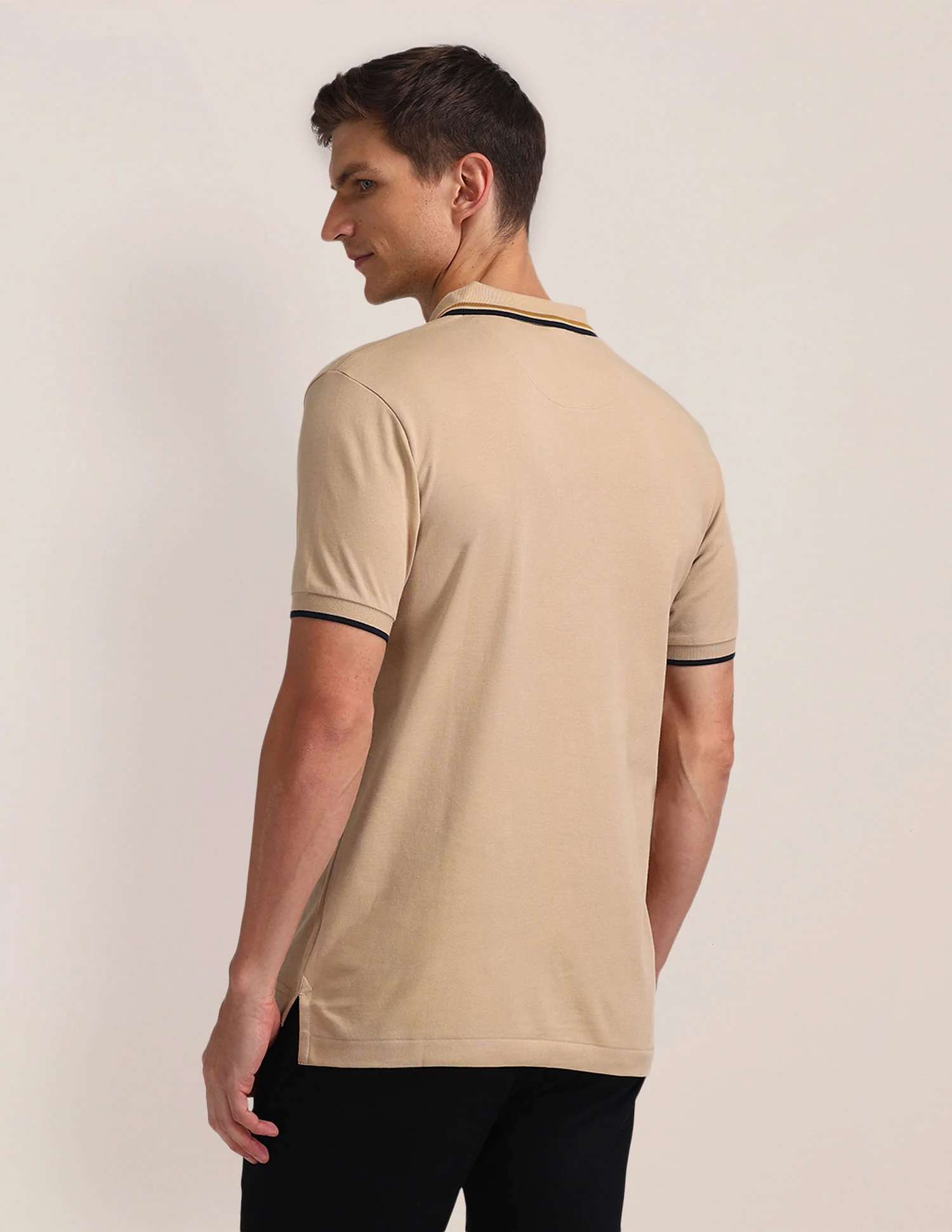 Solid Straight Fit Polo Shirt - Image 5