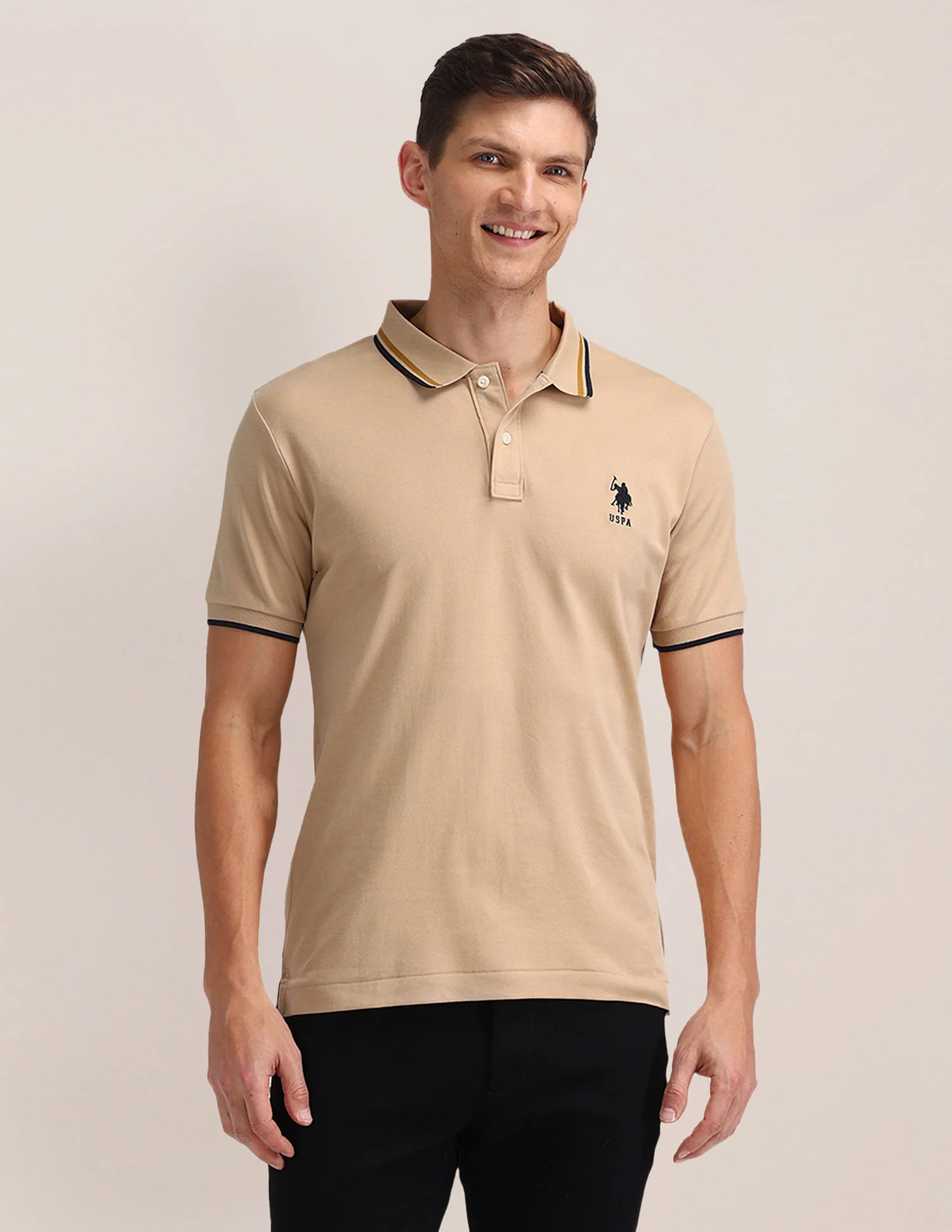 Solid Straight Fit Polo Shirt - Image 6
