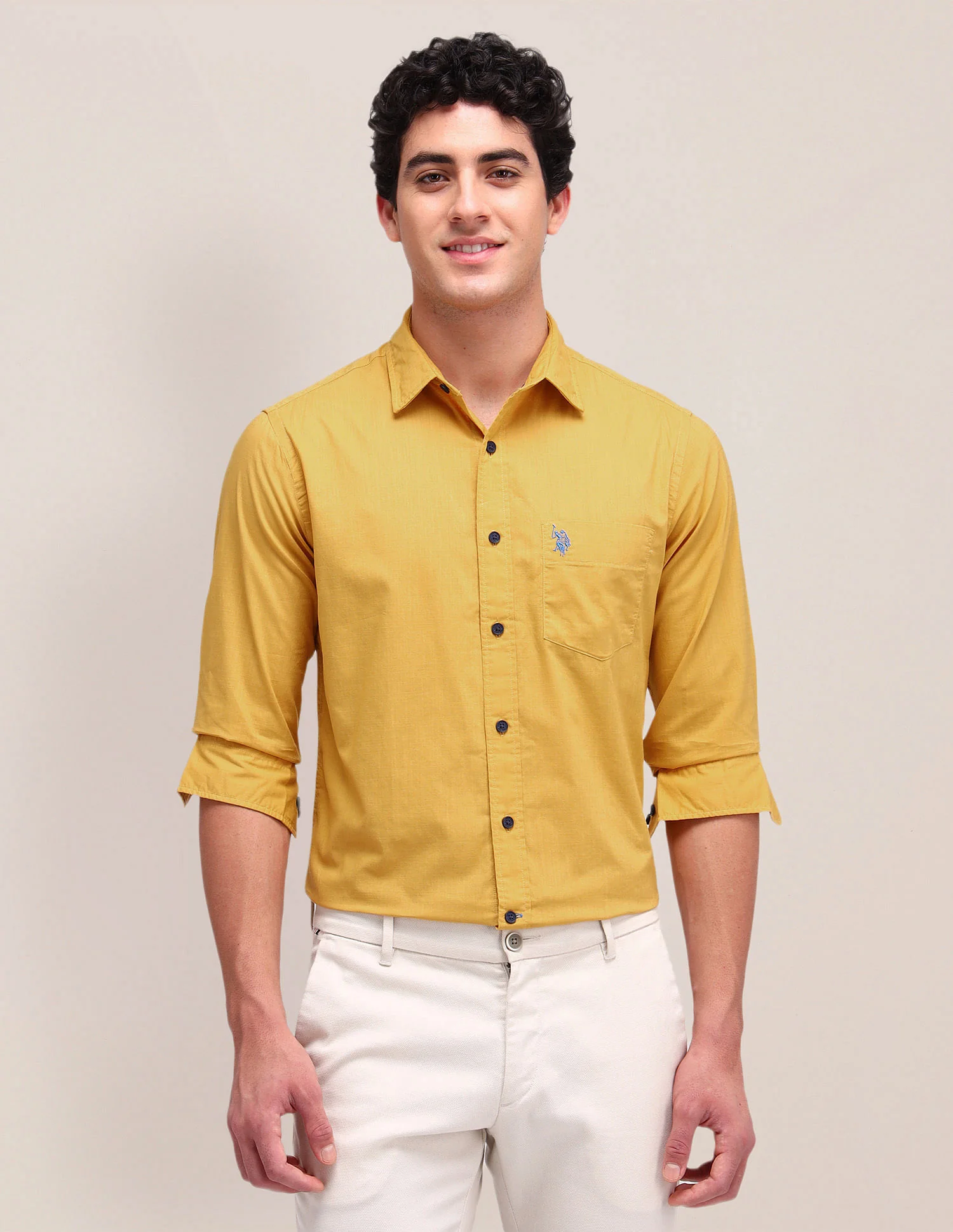 Solid Straight Fit Shirt