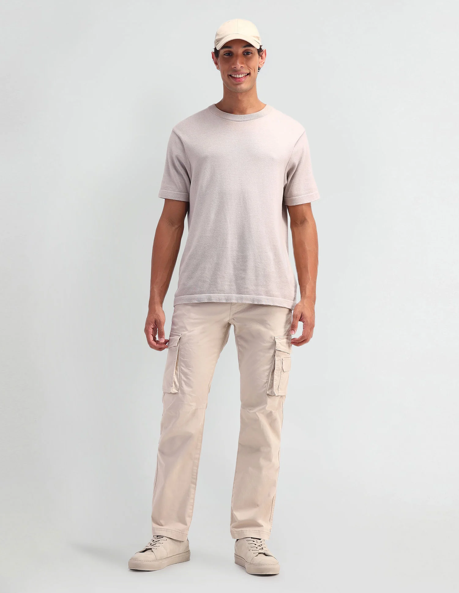 Solid Straight Fit Trousers - Image 3