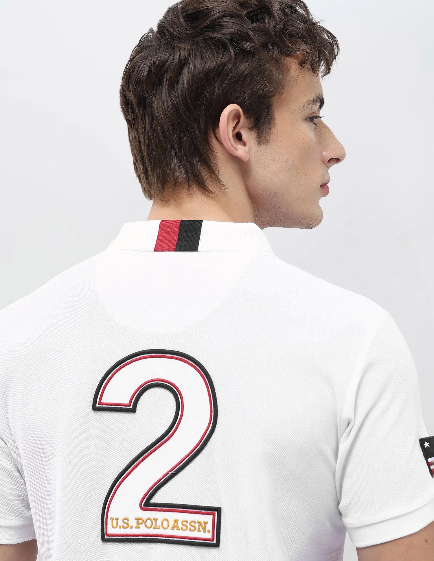 Solid Stripe Detail Embroidered Slim Fit Polo Shirt - Image 9