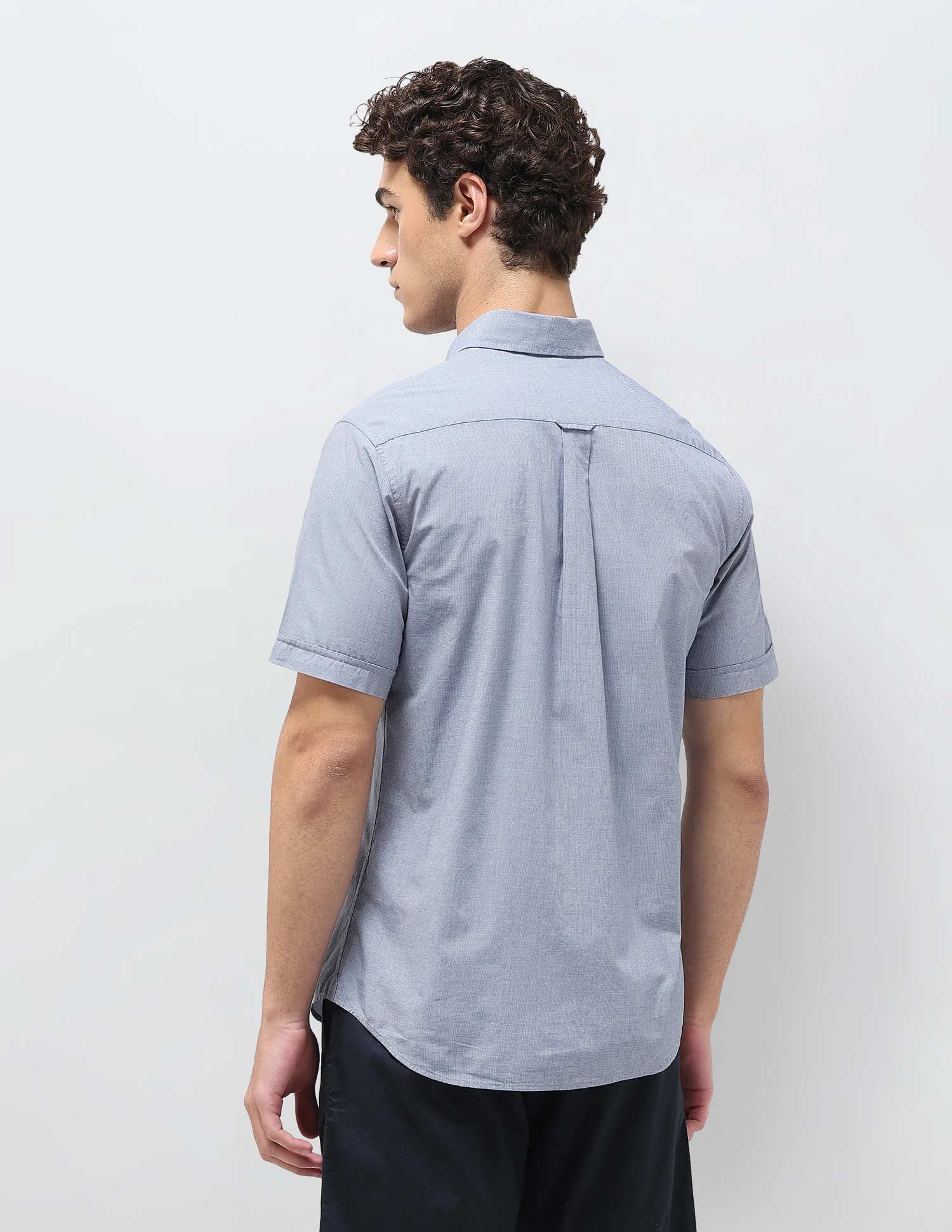 Solid Stripe Detail Regular Fit Shirt - Image 5
