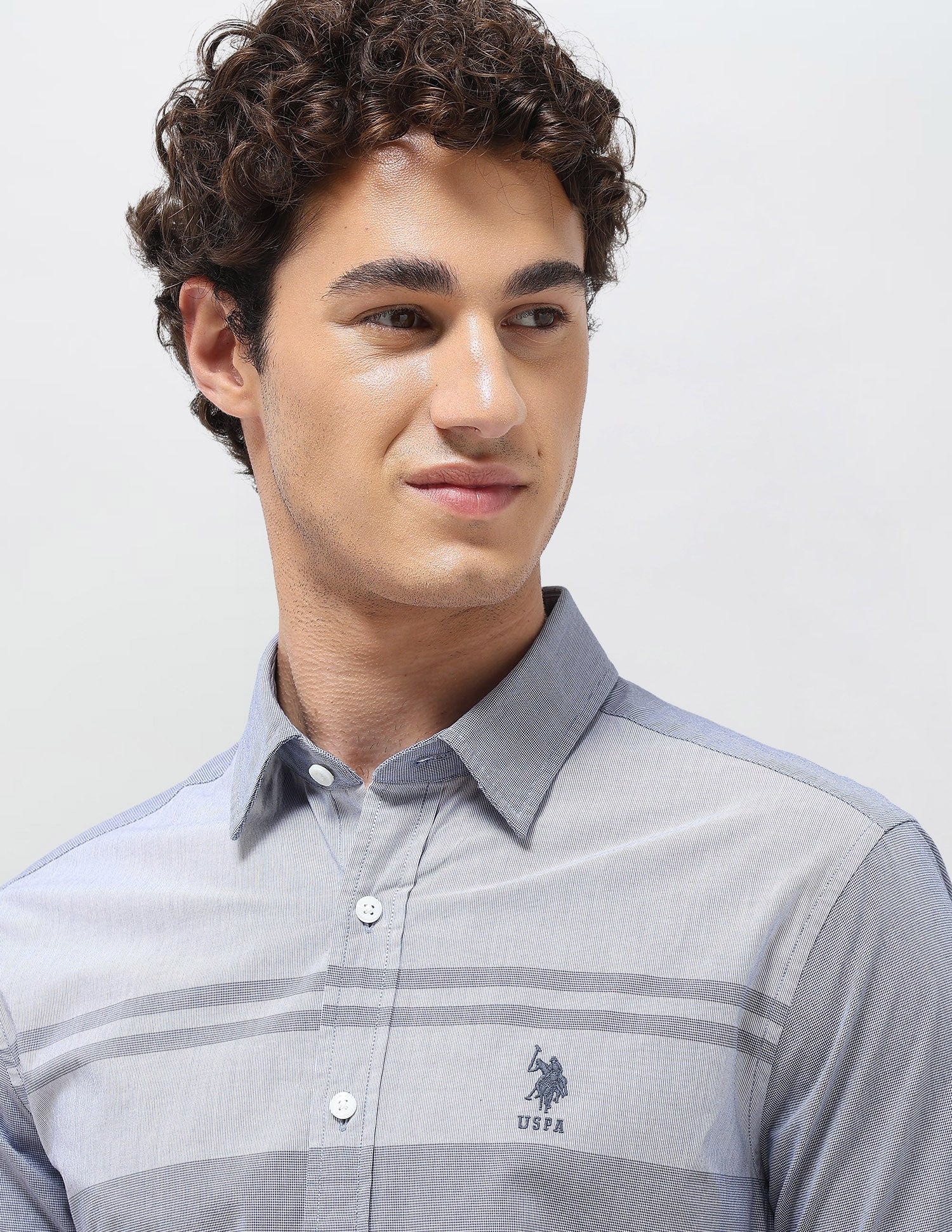 Solid Stripe Detail Regular Fit Shirt - Image 7