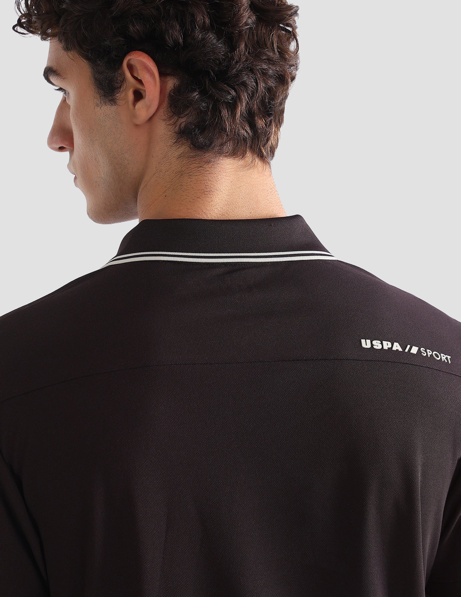 Solid Stripe Detail Slim Fit Active Polo Shirt - Image 8