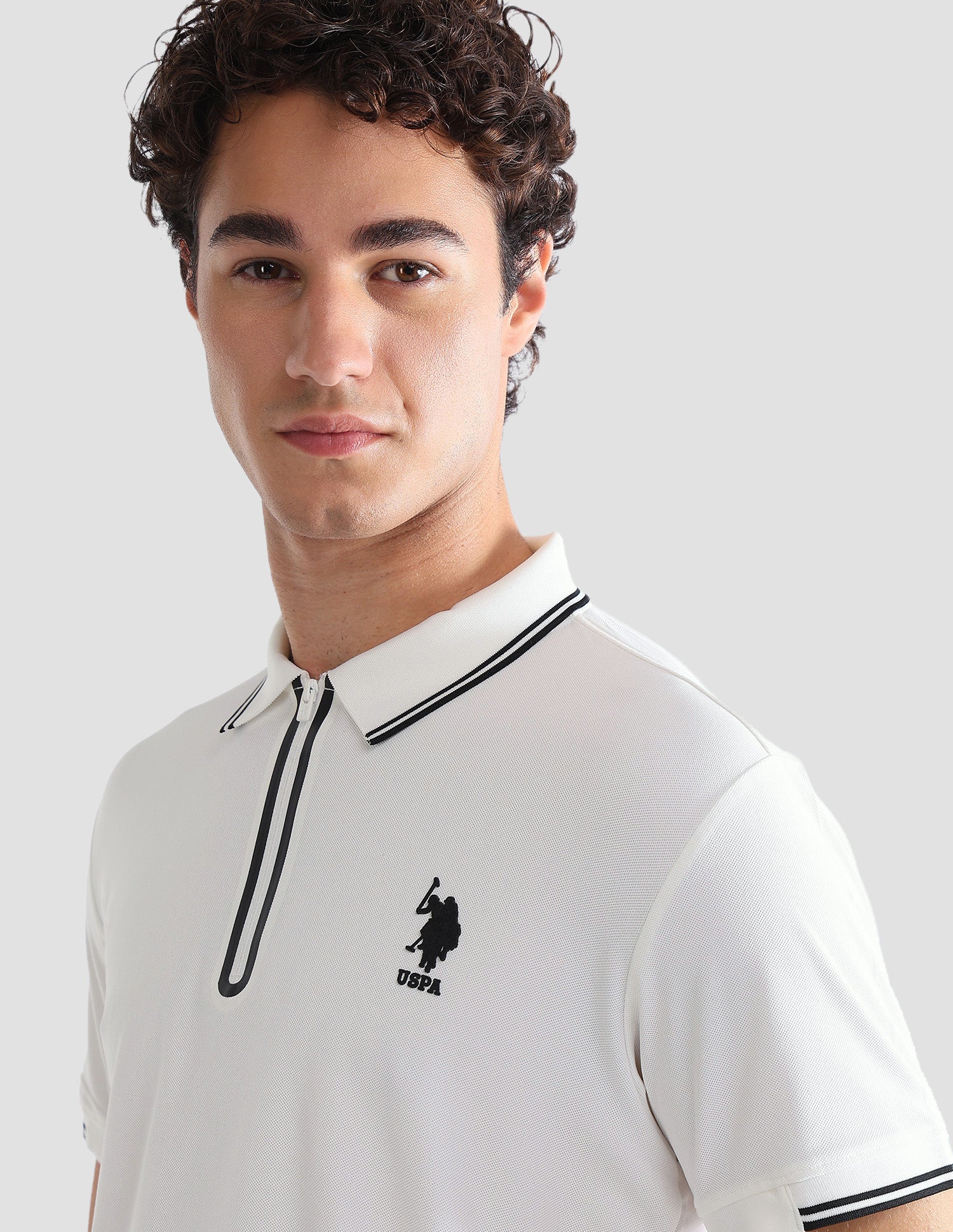 Solid Stripe Detail Slim Fit Active Polo Shirt - Image 7