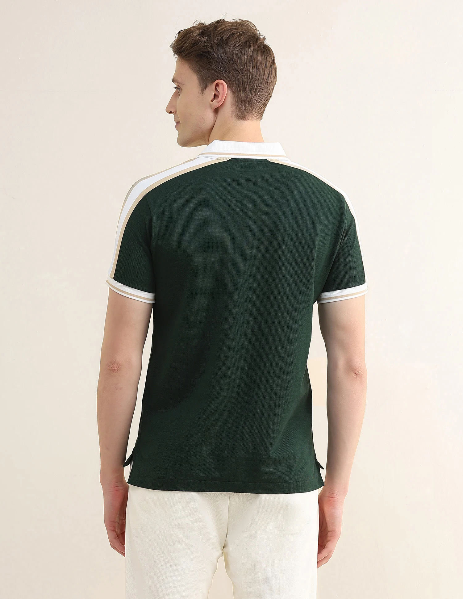 Solid Stripe Detail Slim Fit Polo Shirt - Image 5