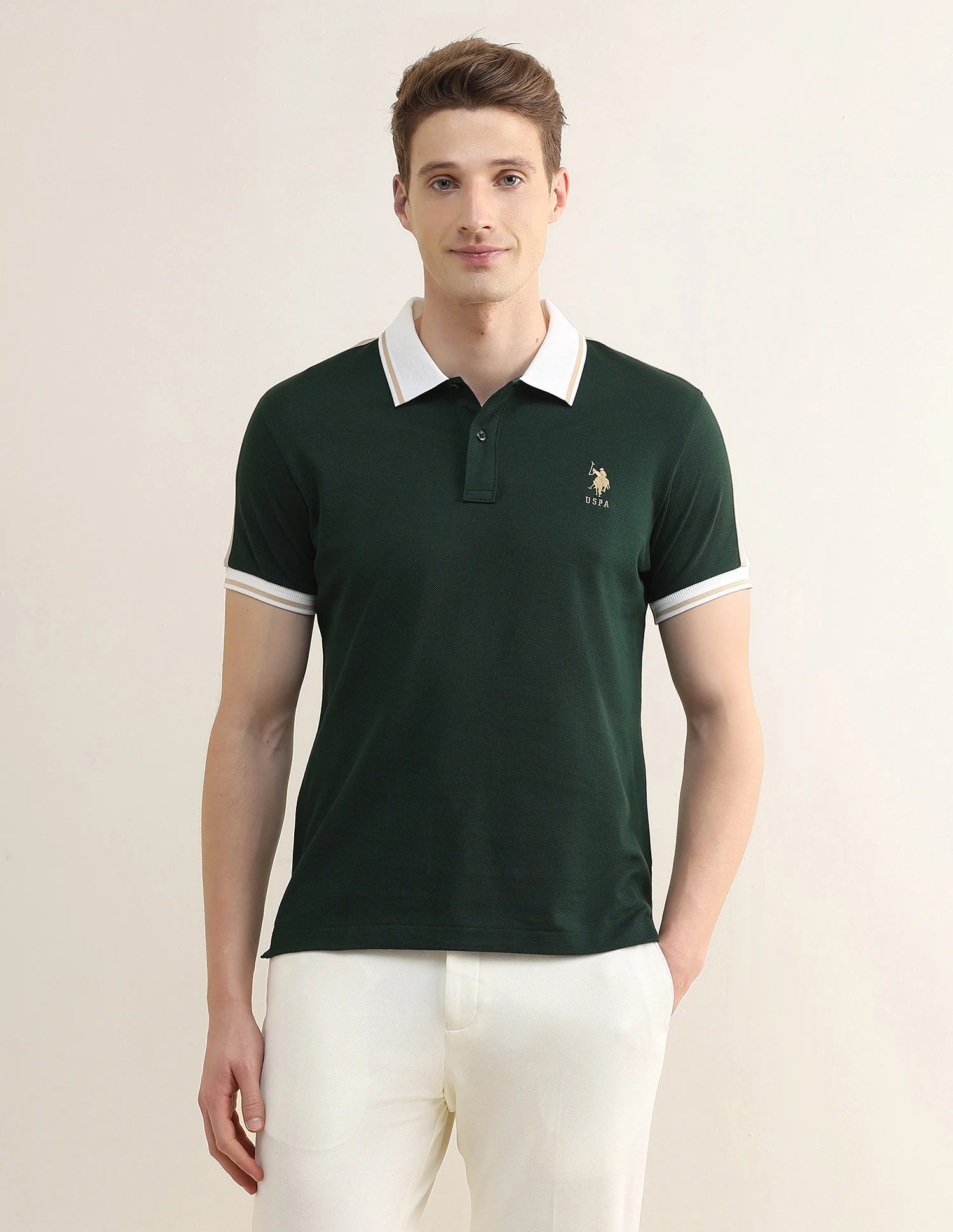 Solid Stripe Detail Slim Fit Polo Shirt - Image 6