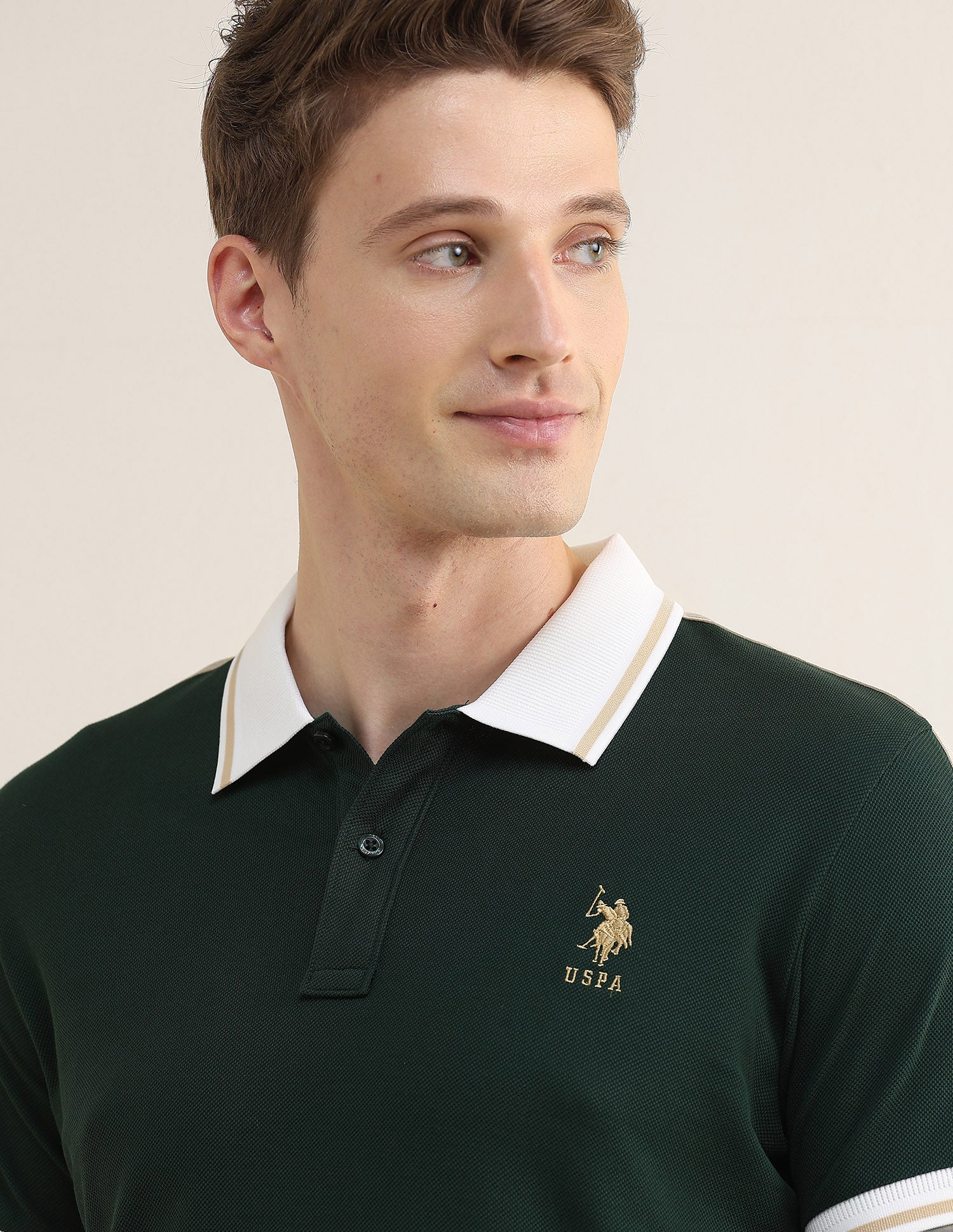 Solid Stripe Detail Slim Fit Polo Shirt - Image 7