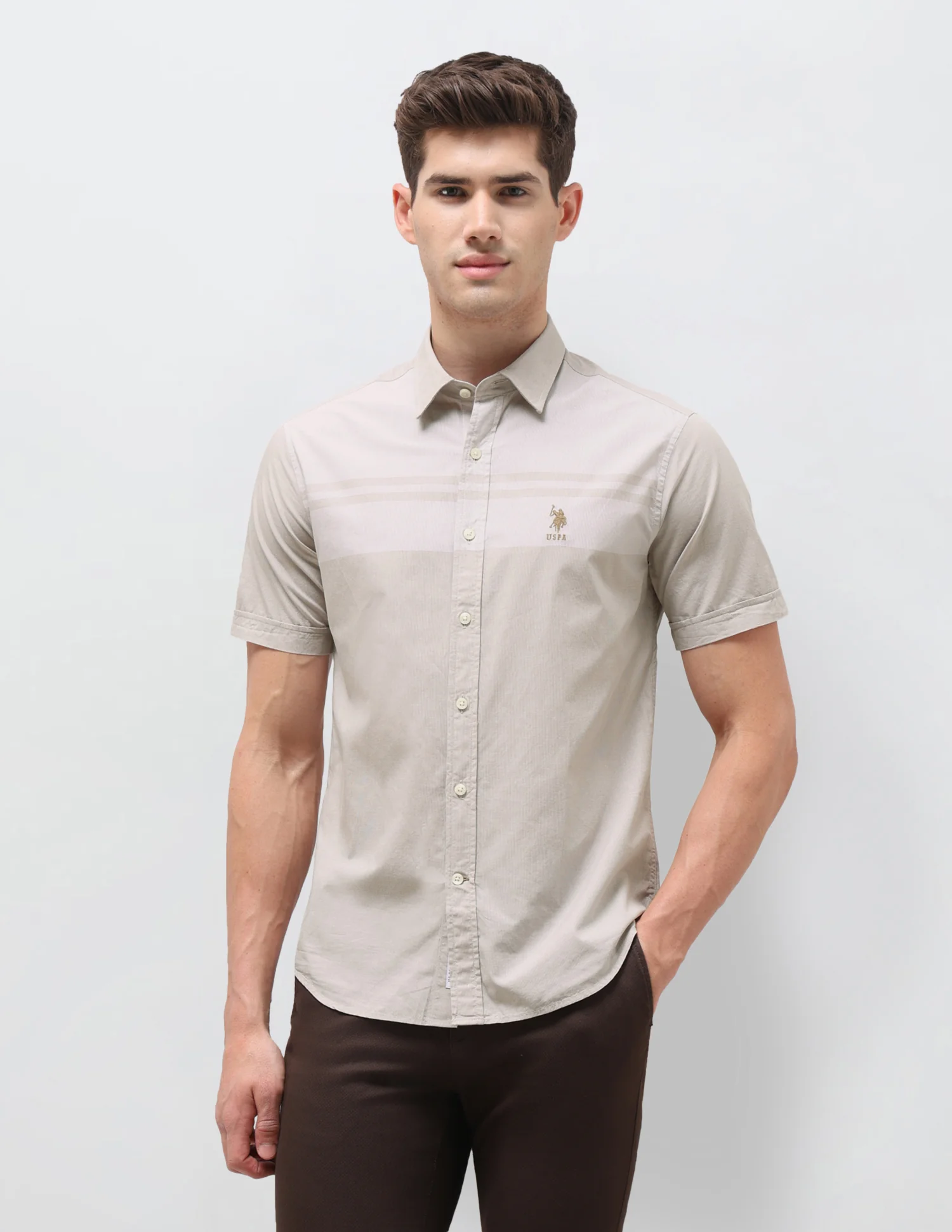 Solid Striped Detail Regular Fit Shirt - Image 6
