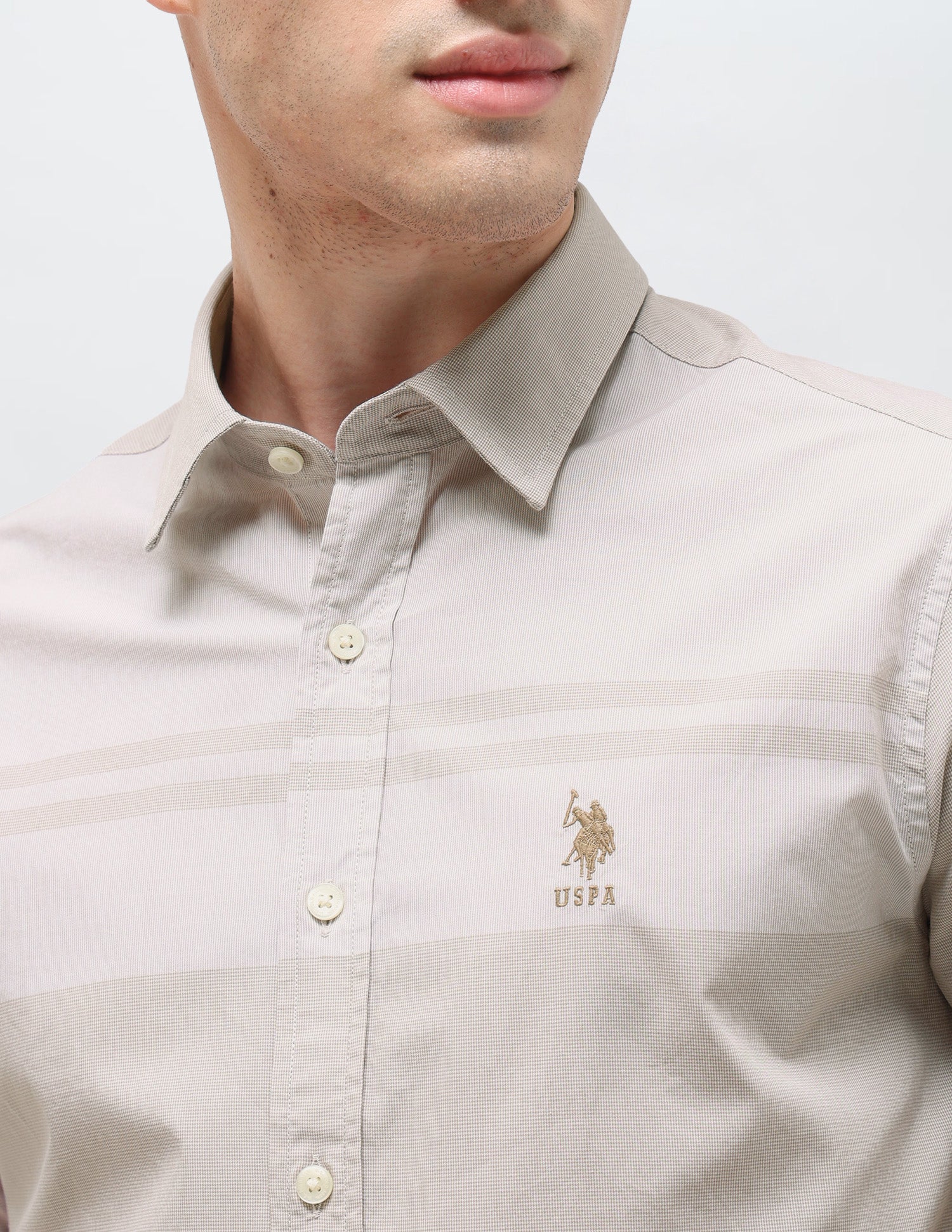 Solid Striped Detail Regular Fit Shirt - Image 7