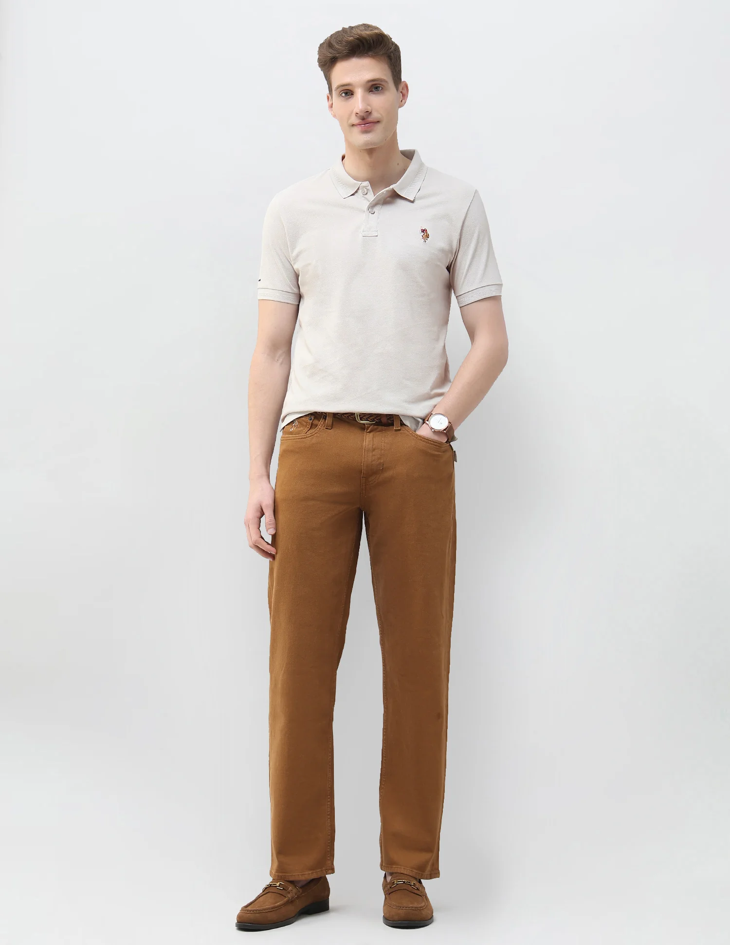 Solid Summer House Slim Fit Polo Shirt - Image 3