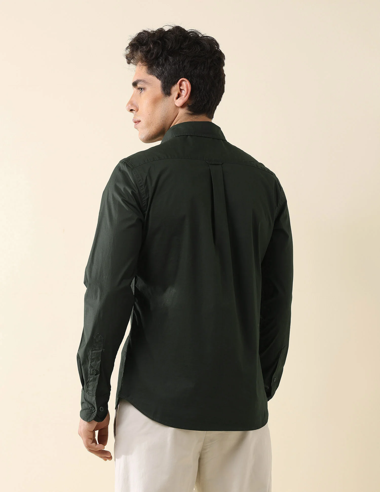 Solid Tailored Fit Regular Shirt - Image 5