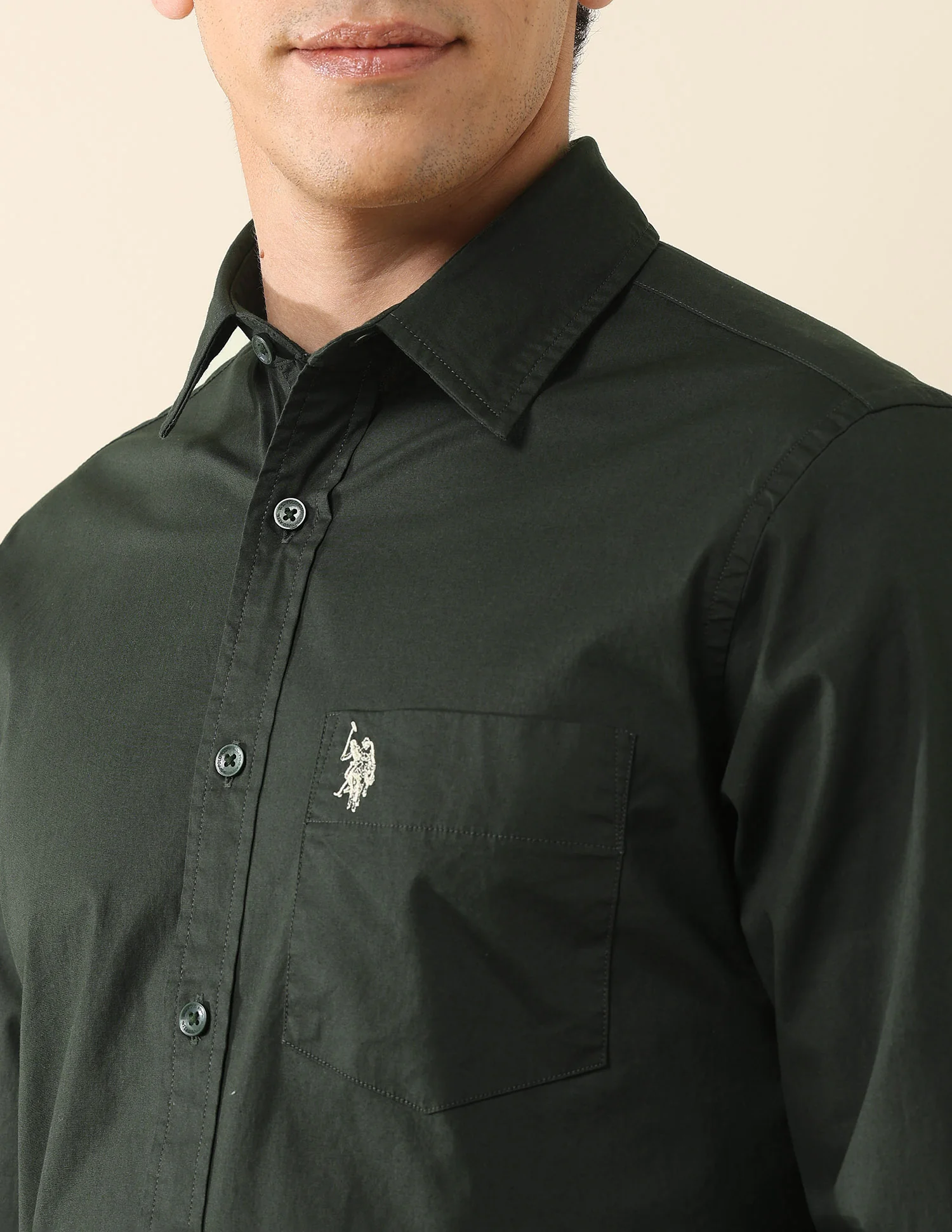Solid Tailored Fit Regular Shirt - Image 7