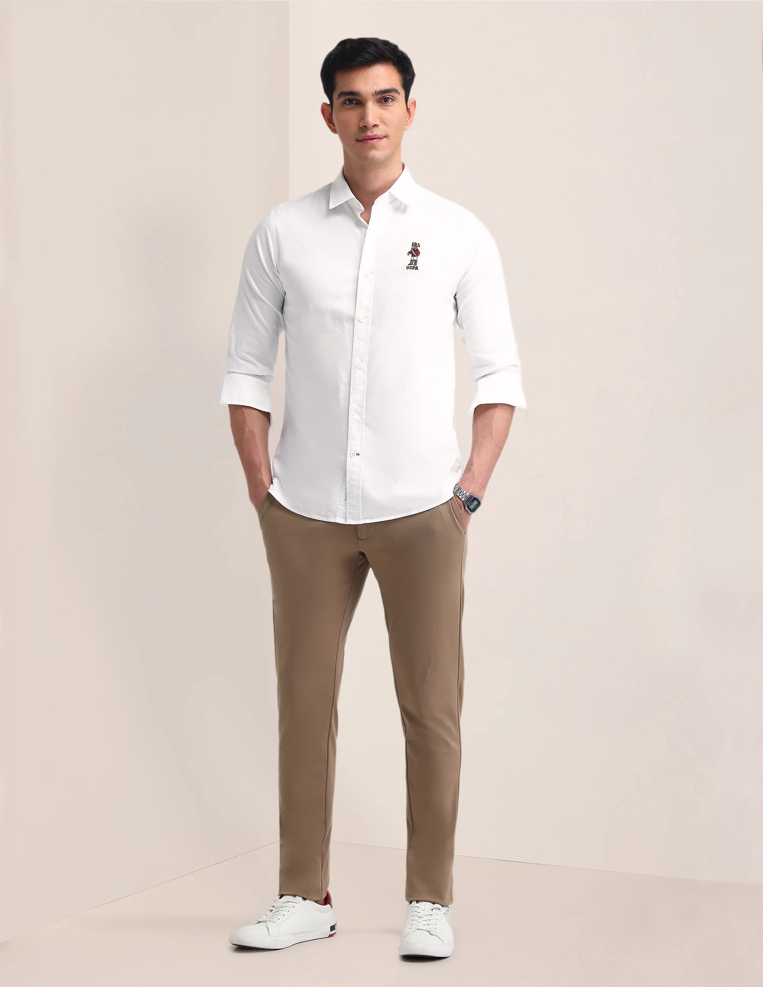 Solid Tailored Fit Shirt - Image 3