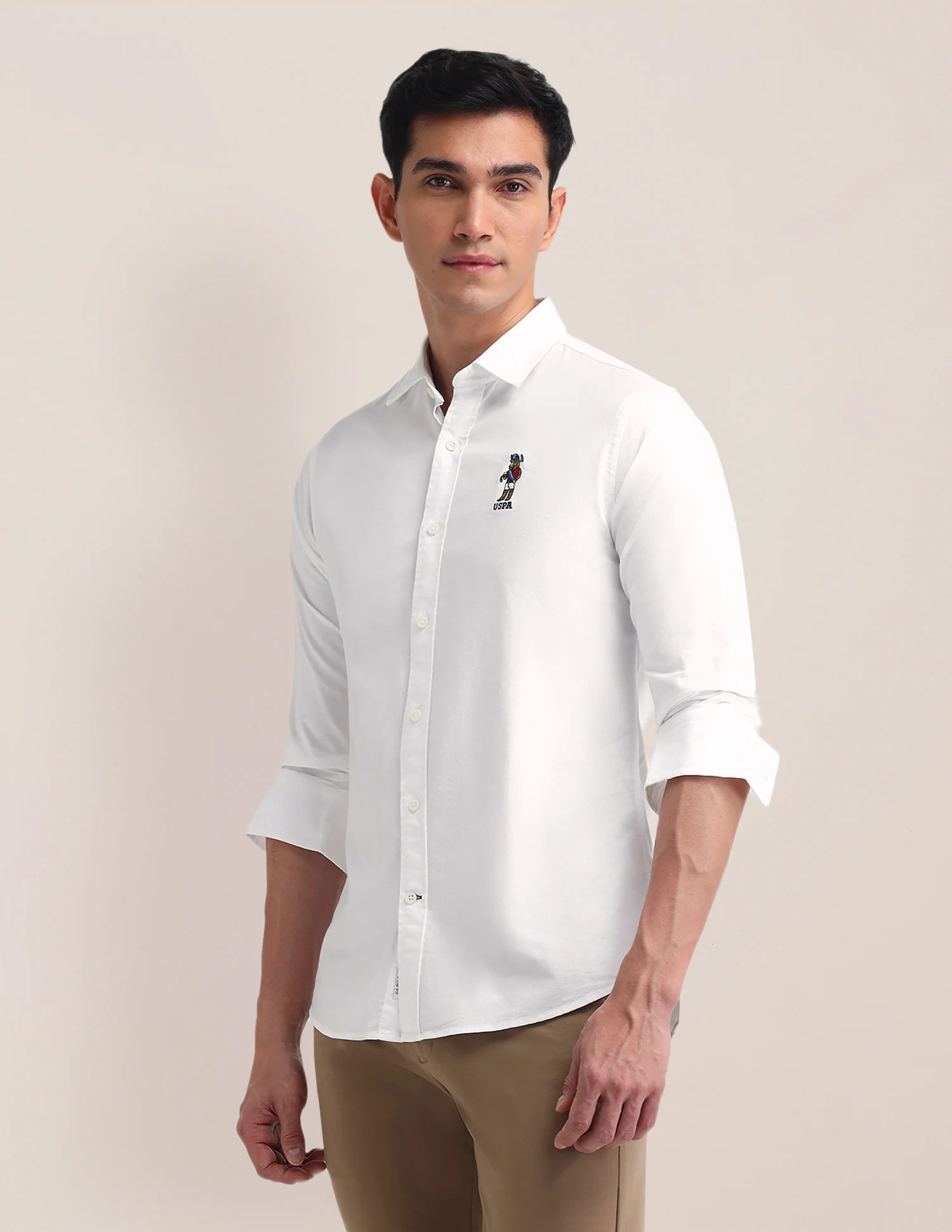 Solid Tailored Fit Shirt - Image 4