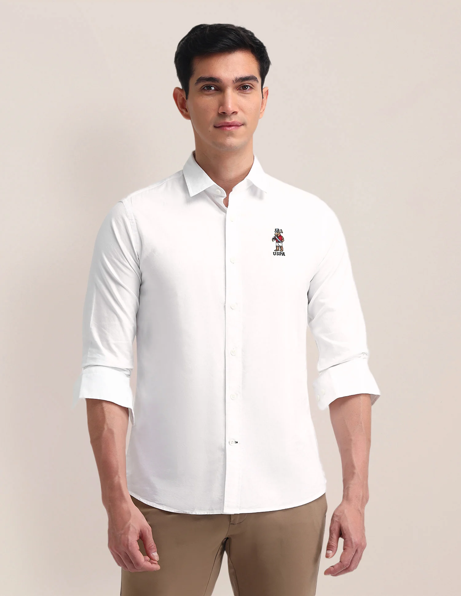 Solid Tailored Fit Shirt - Image 6