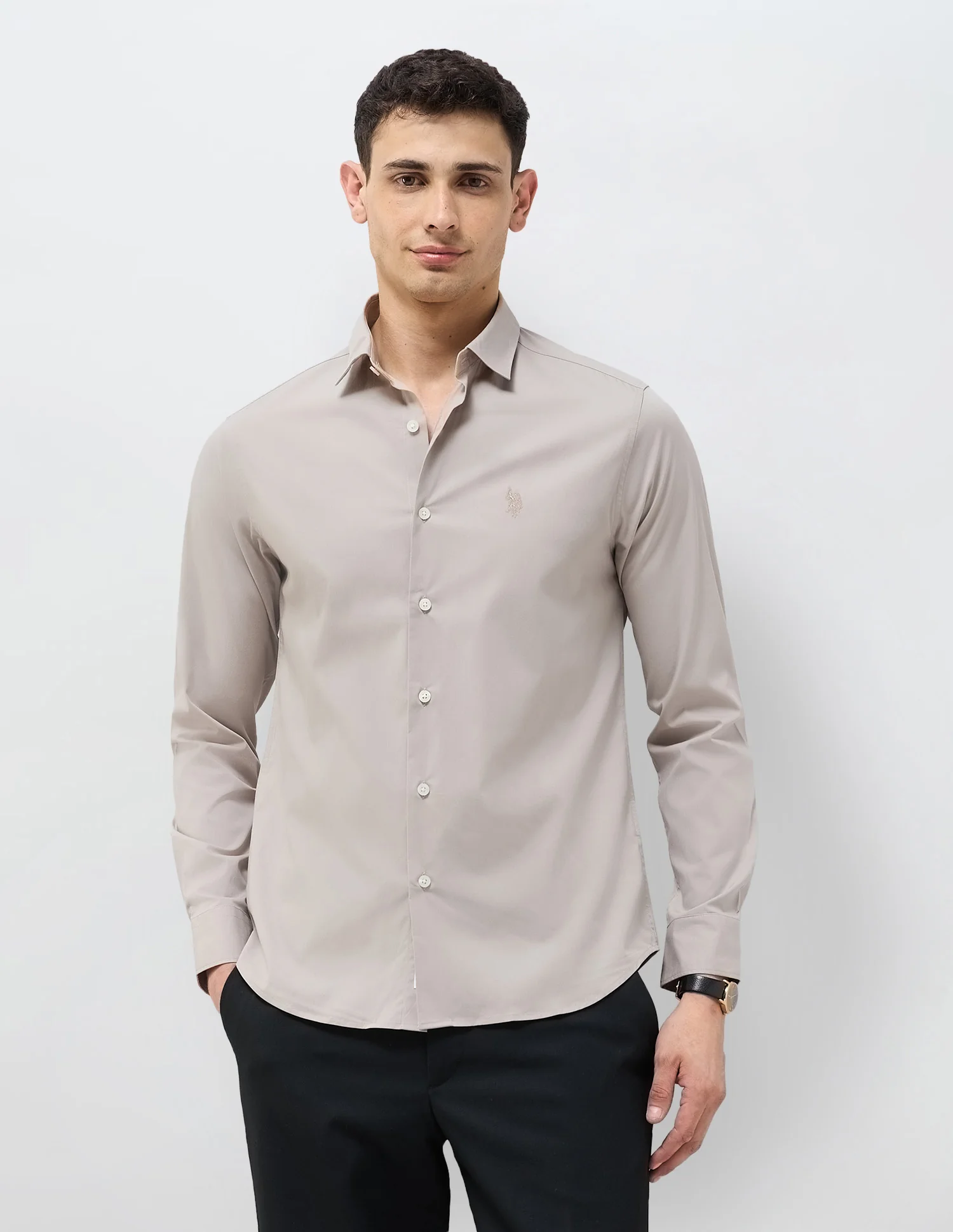Solid Tailored Fit Shirt