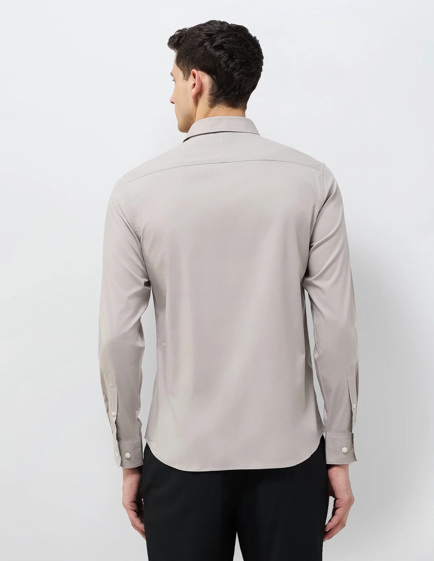 Solid Tailored Fit Shirt - Image 5