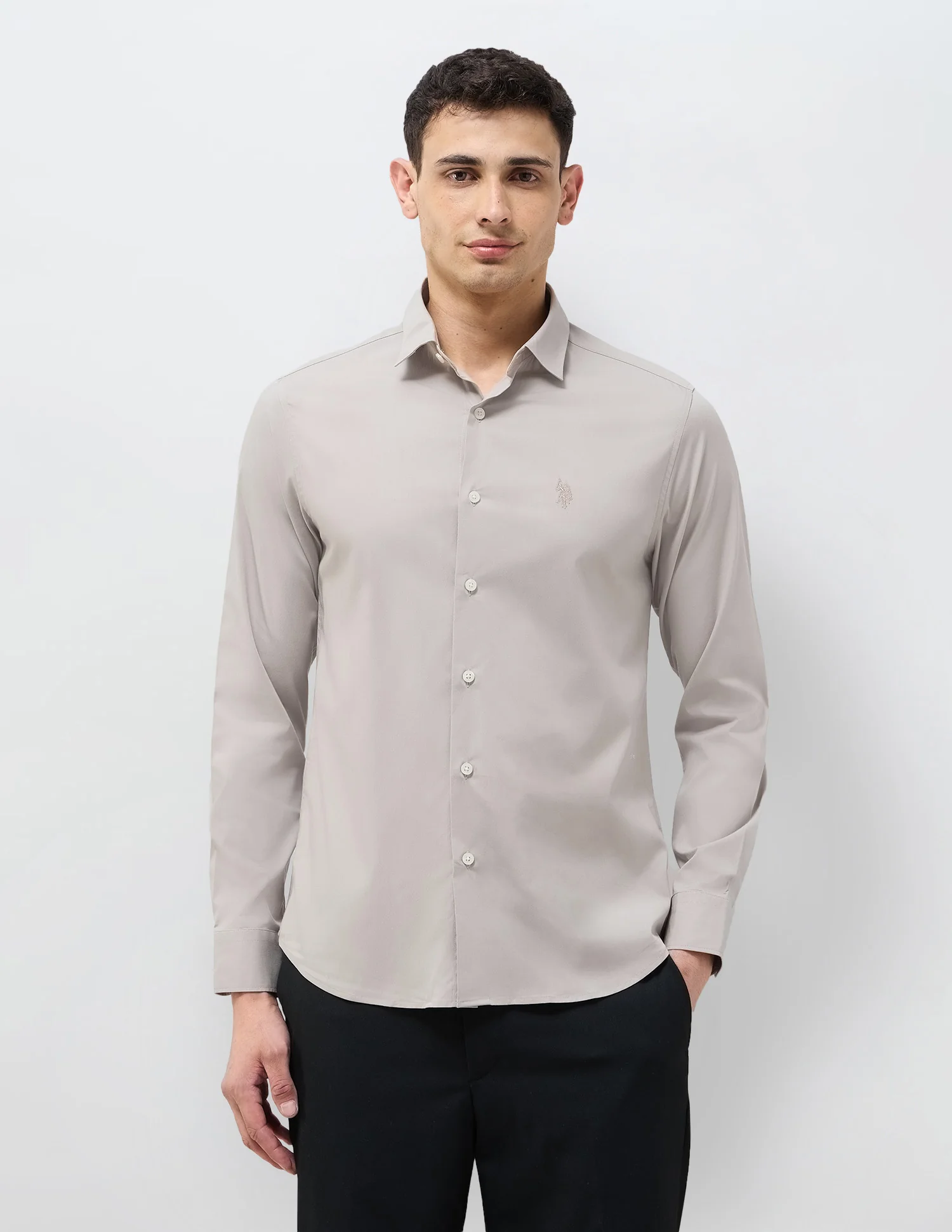 Solid Tailored Fit Shirt - Image 6