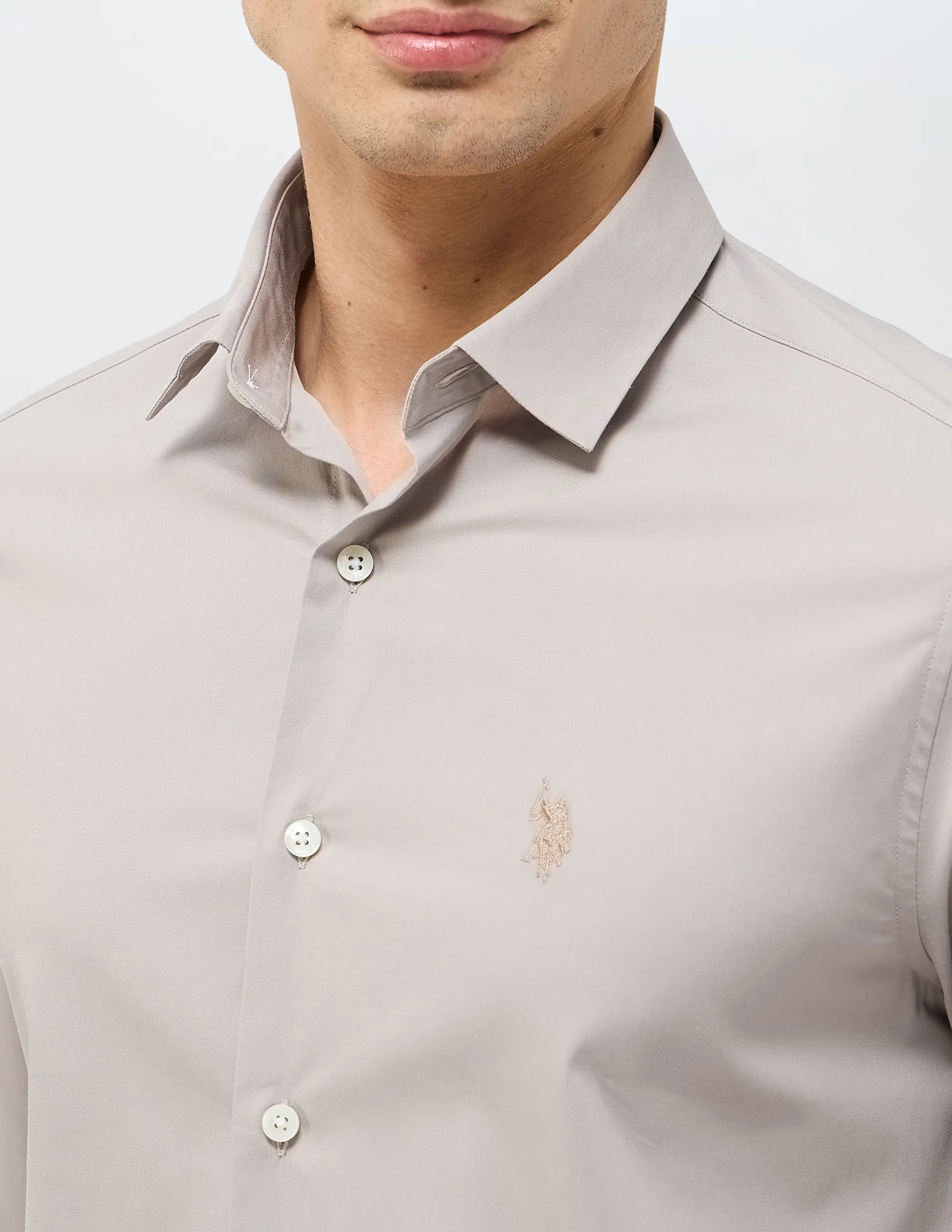 Solid Tailored Fit Shirt - Image 7
