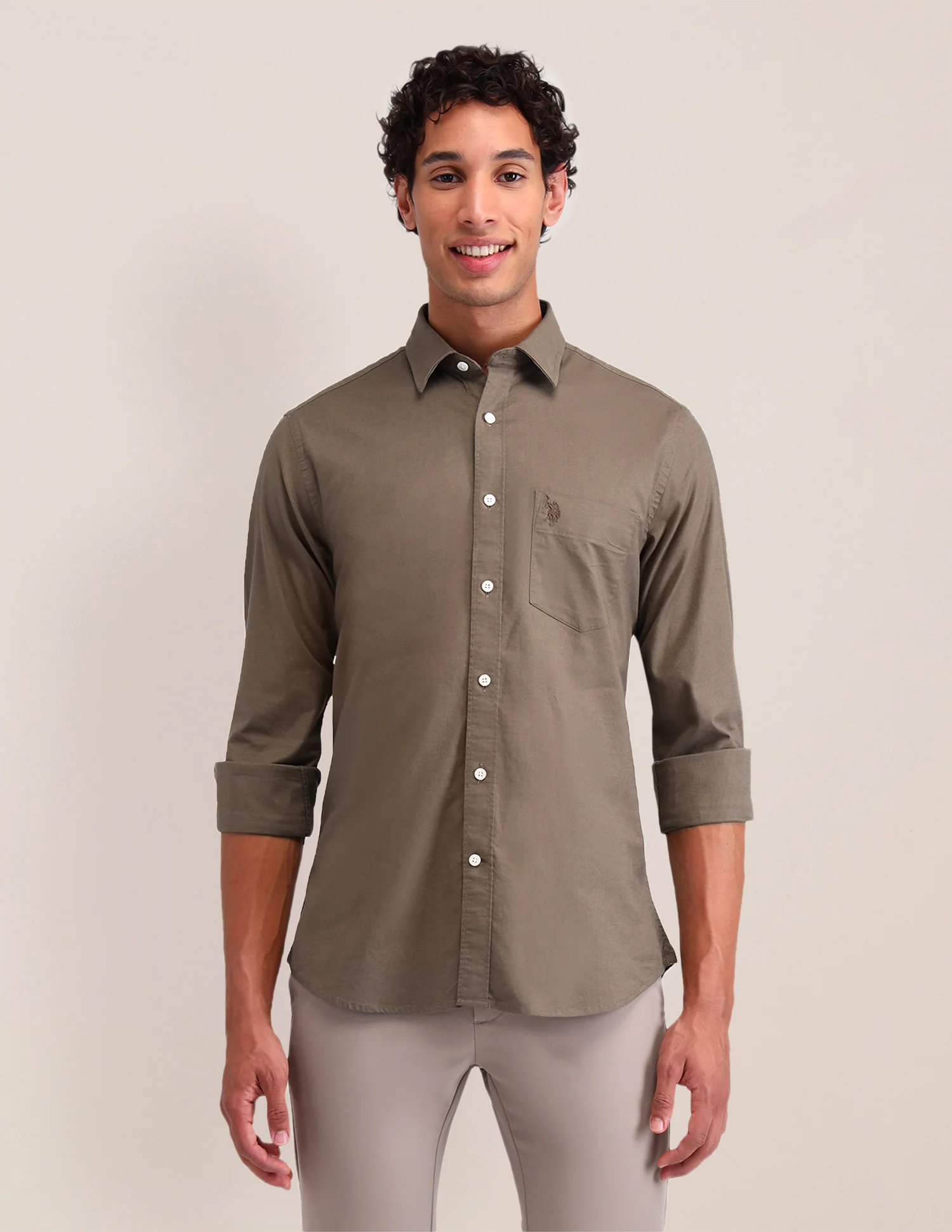 Solid Tailored Fit Shirt - Image 6