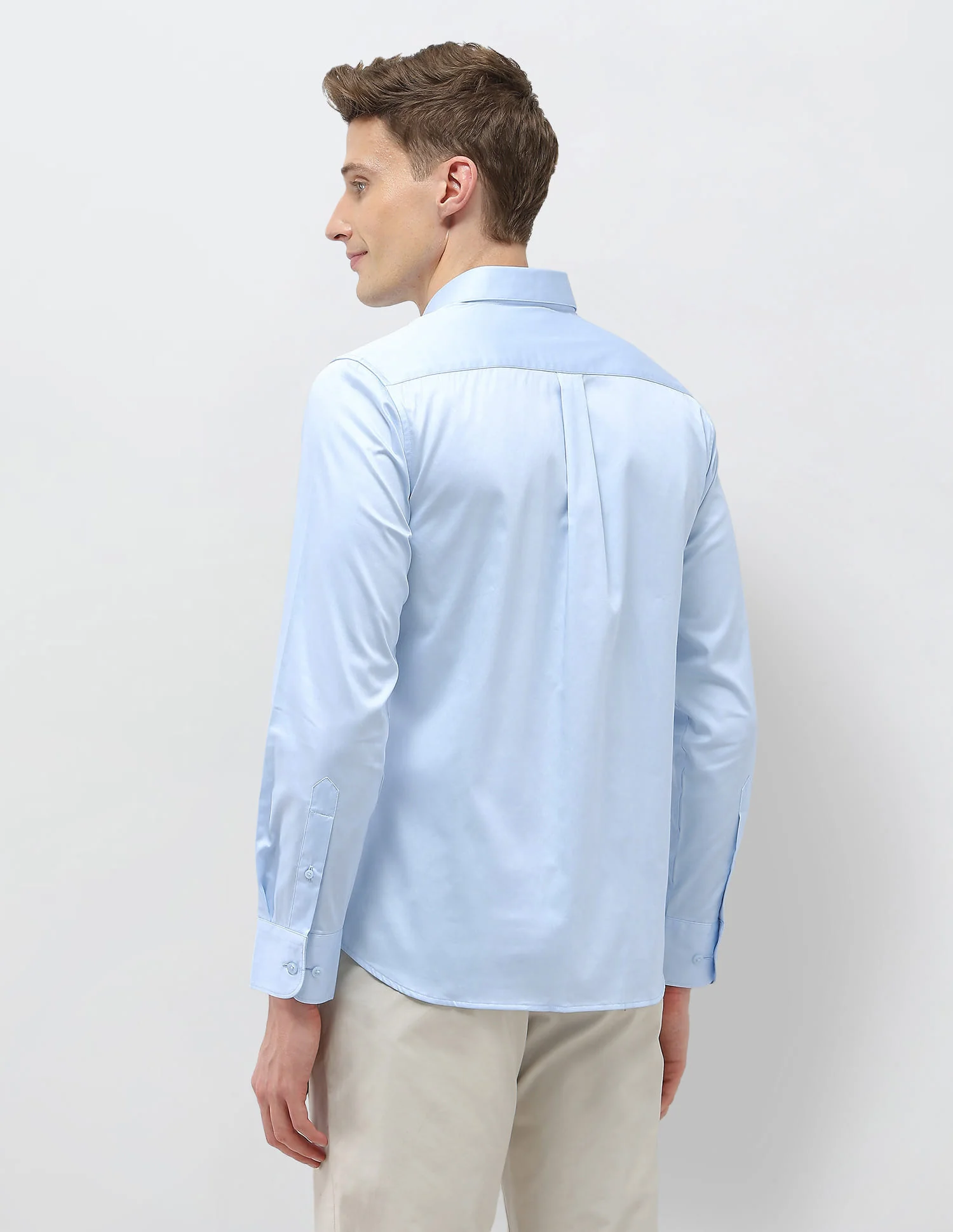 Solid Tailored Fit Shirt - Image 5