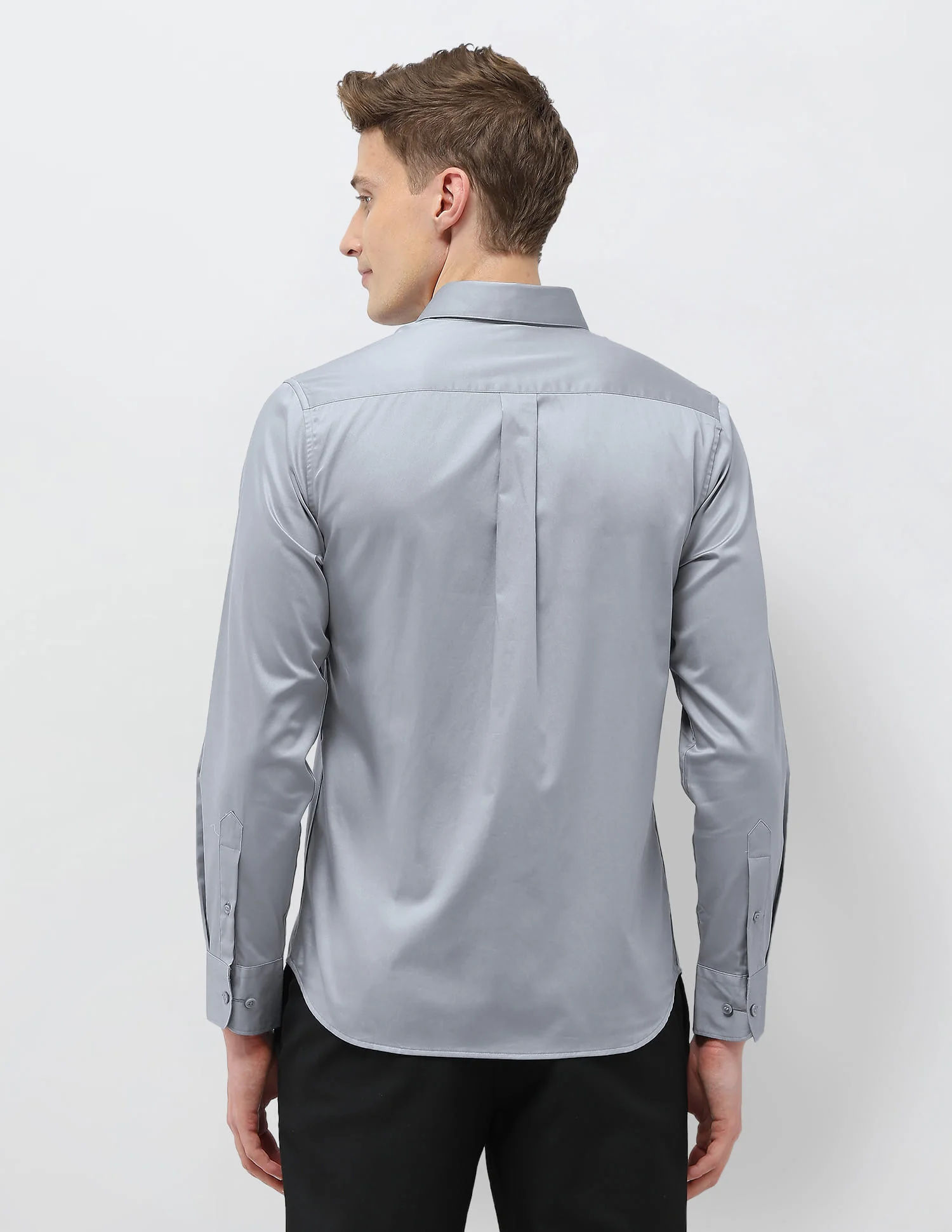 Solid Tailored Fit Shirt - Image 5