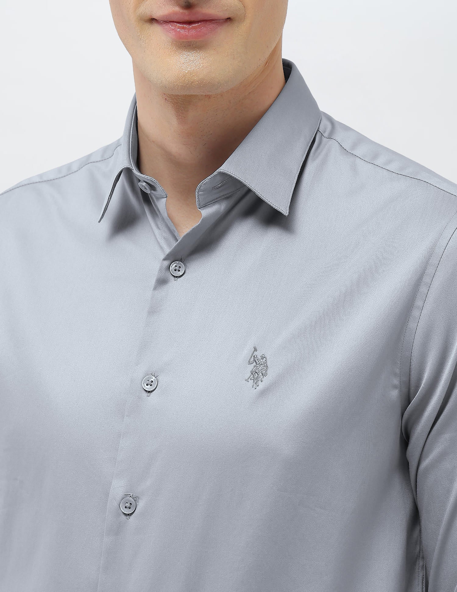 Solid Tailored Fit Shirt - Image 7