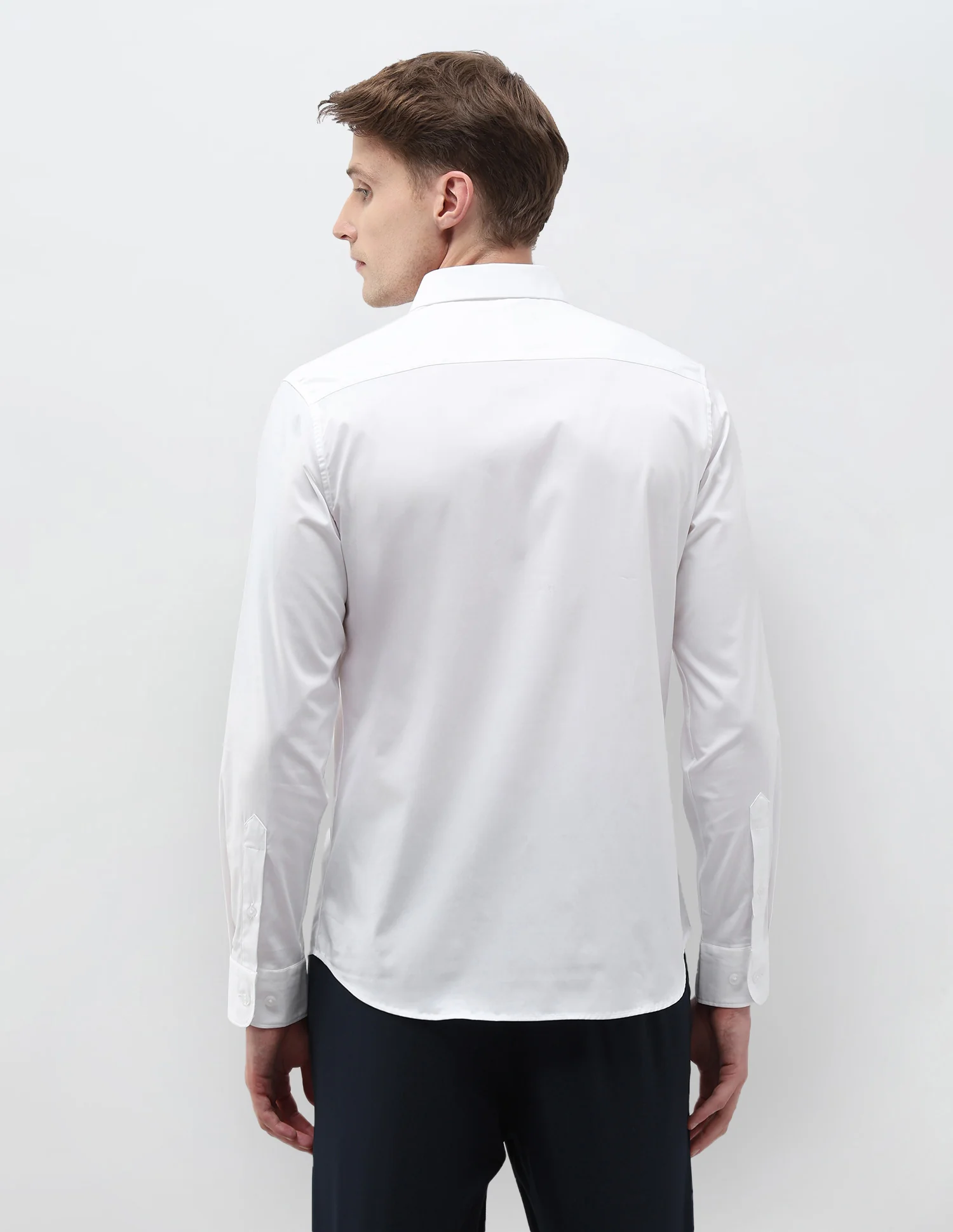 Solid Tailored Fit Shirt - Image 5