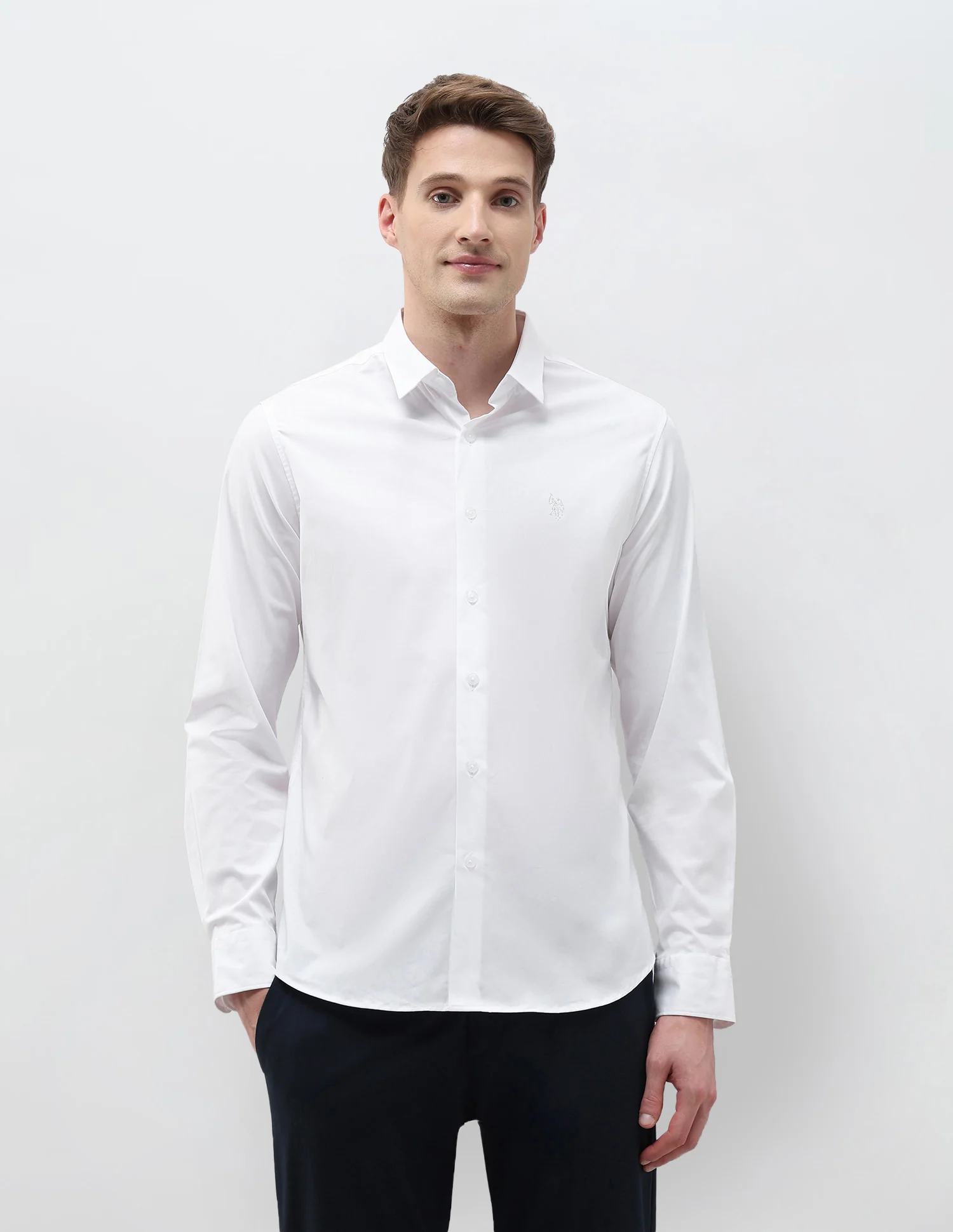 Solid Tailored Fit Shirt - Image 6