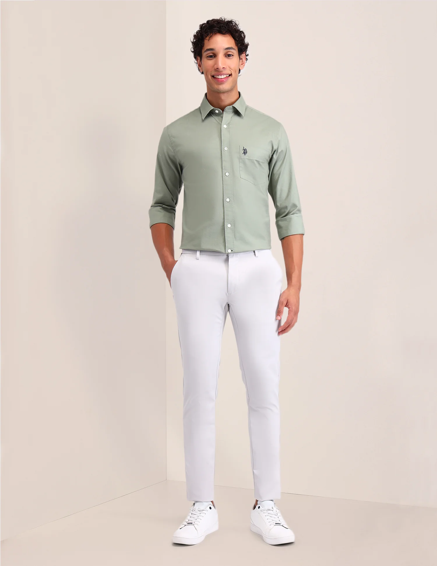 Solid Tailored Fit Shirt - Image 3
