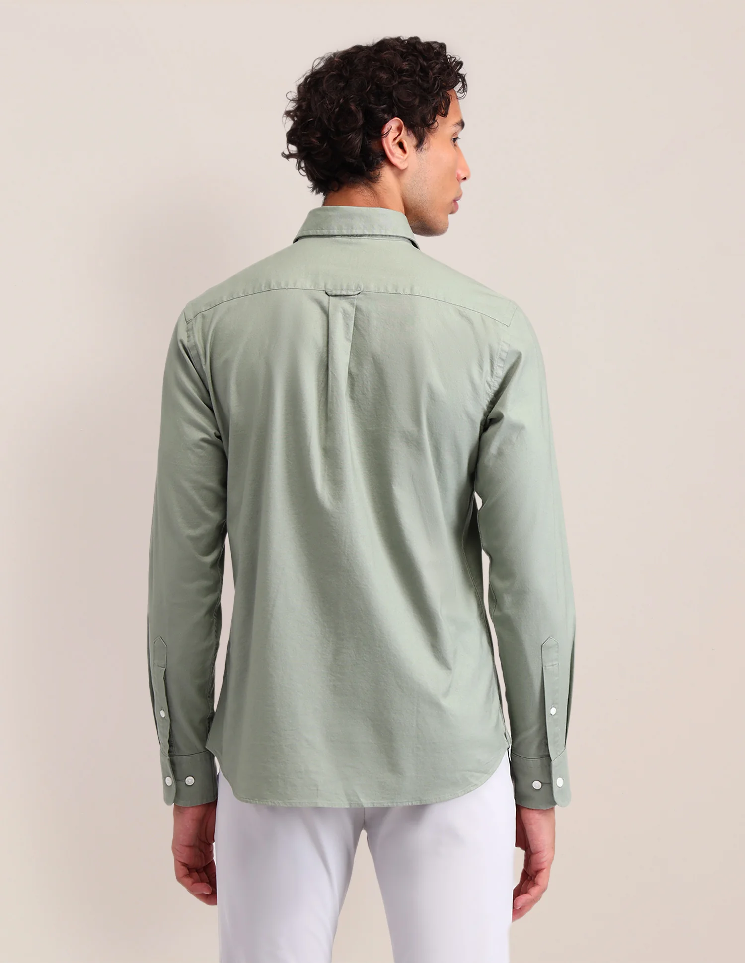 Solid Tailored Fit Shirt - Image 5