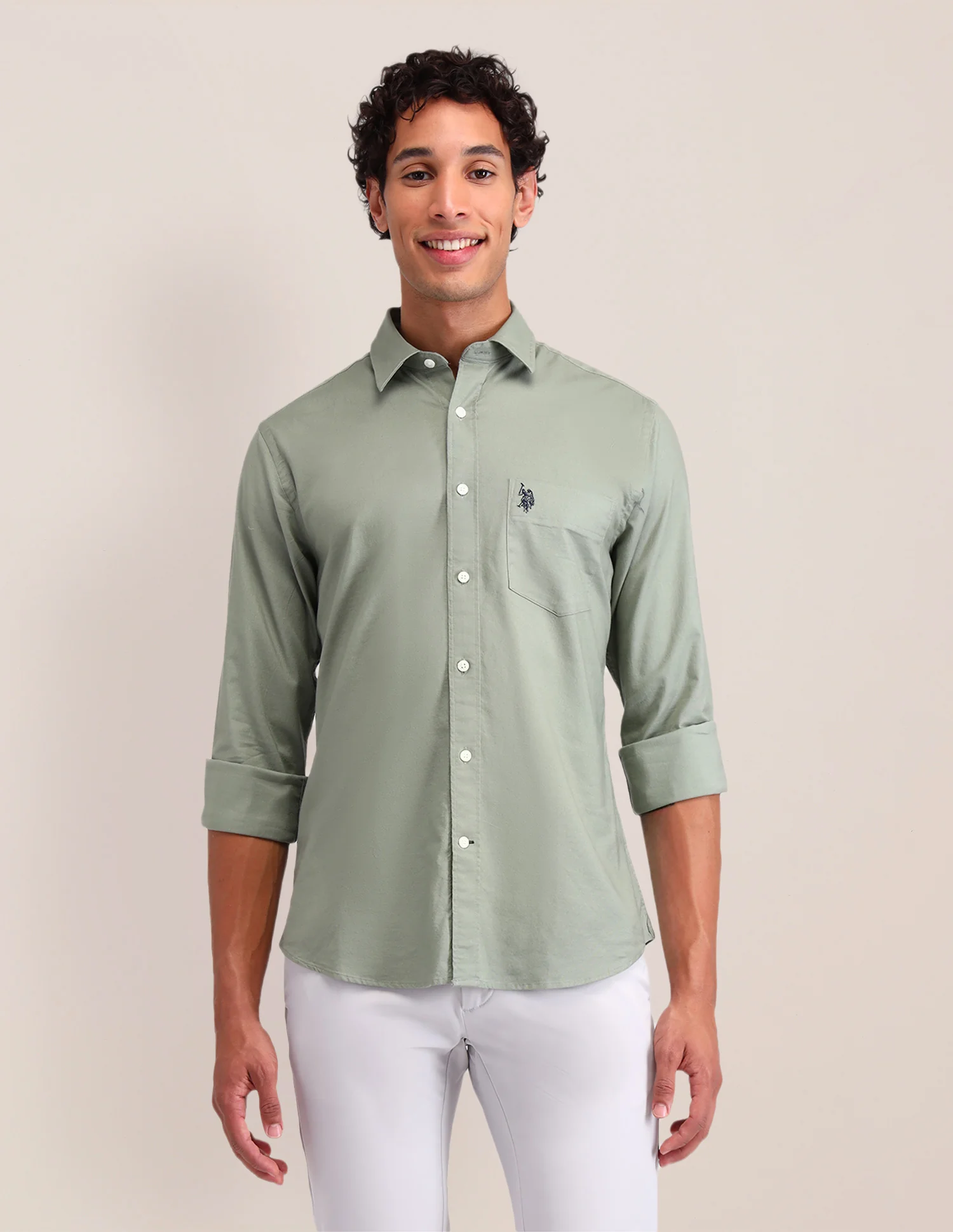 Solid Tailored Fit Shirt - Image 6