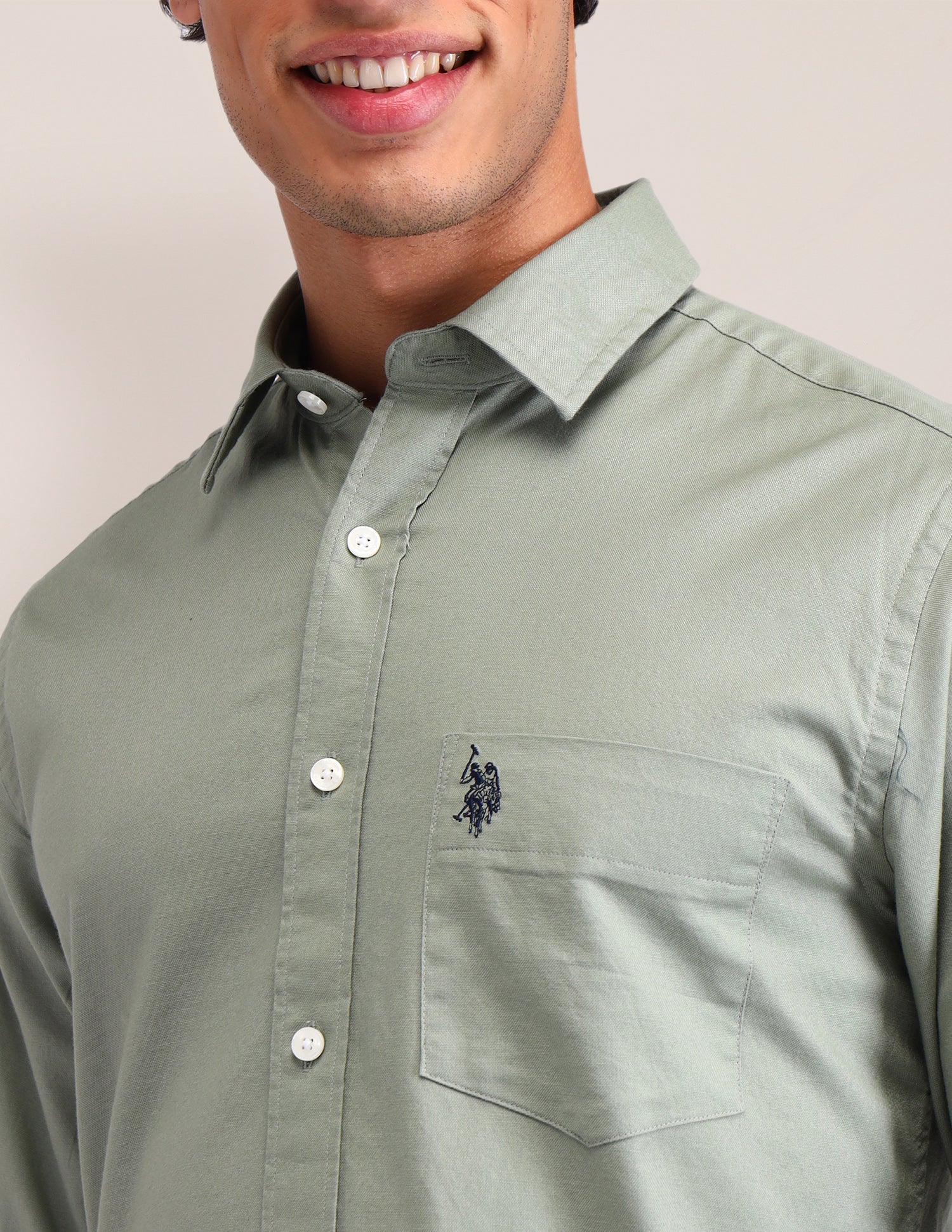 Solid Tailored Fit Shirt - Image 7