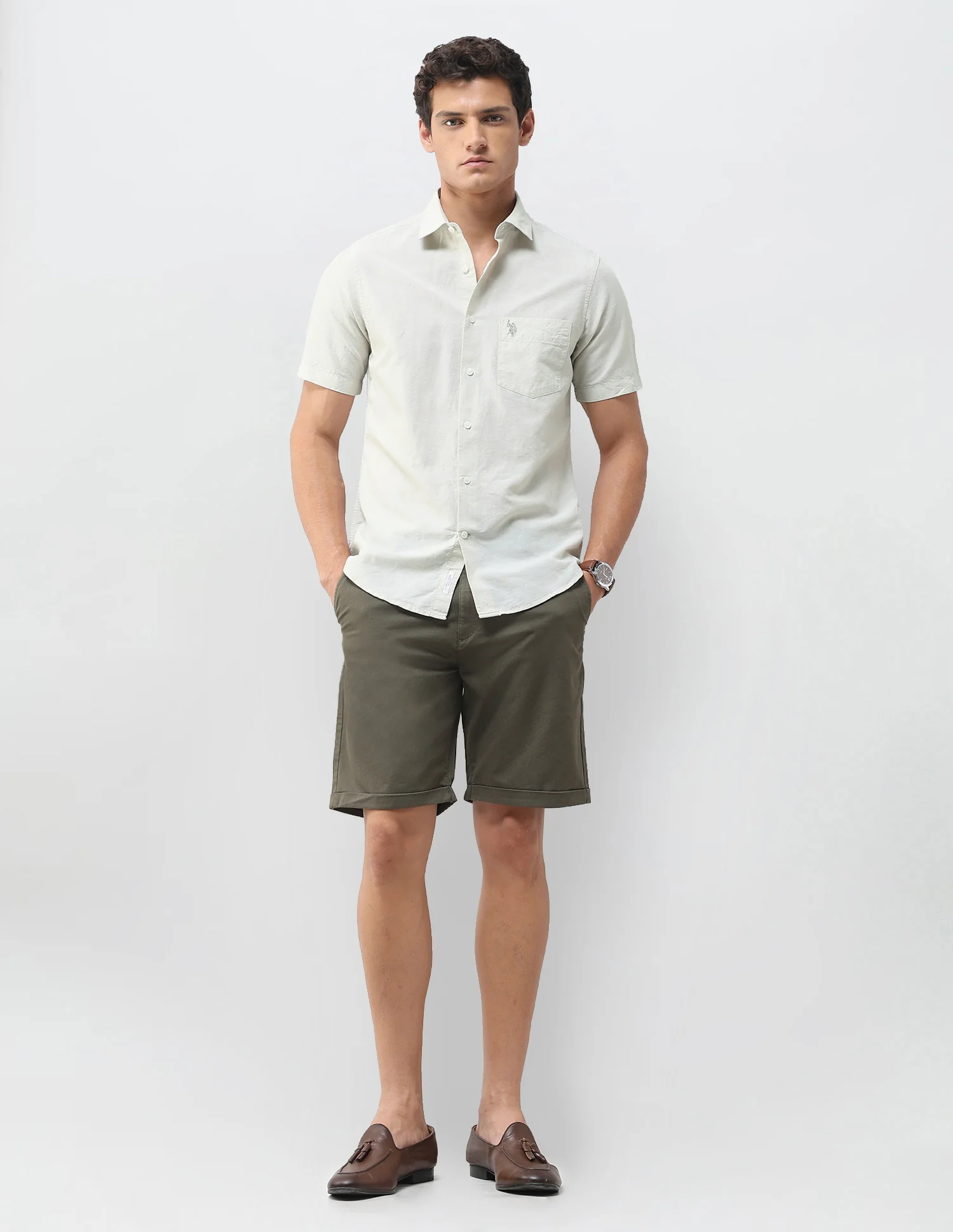 Solid Tailored Fit Shirt - Image 3