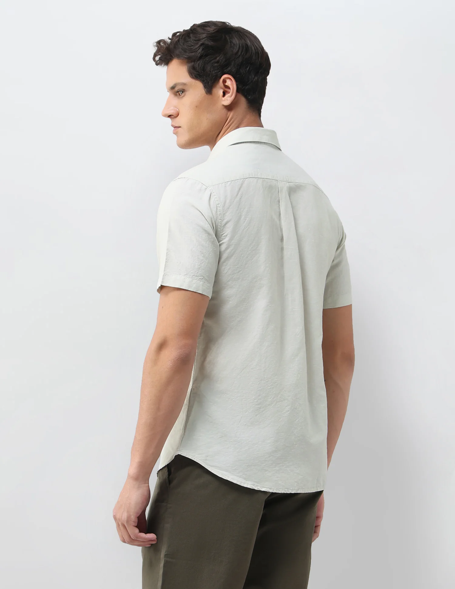 Solid Tailored Fit Shirt - Image 5