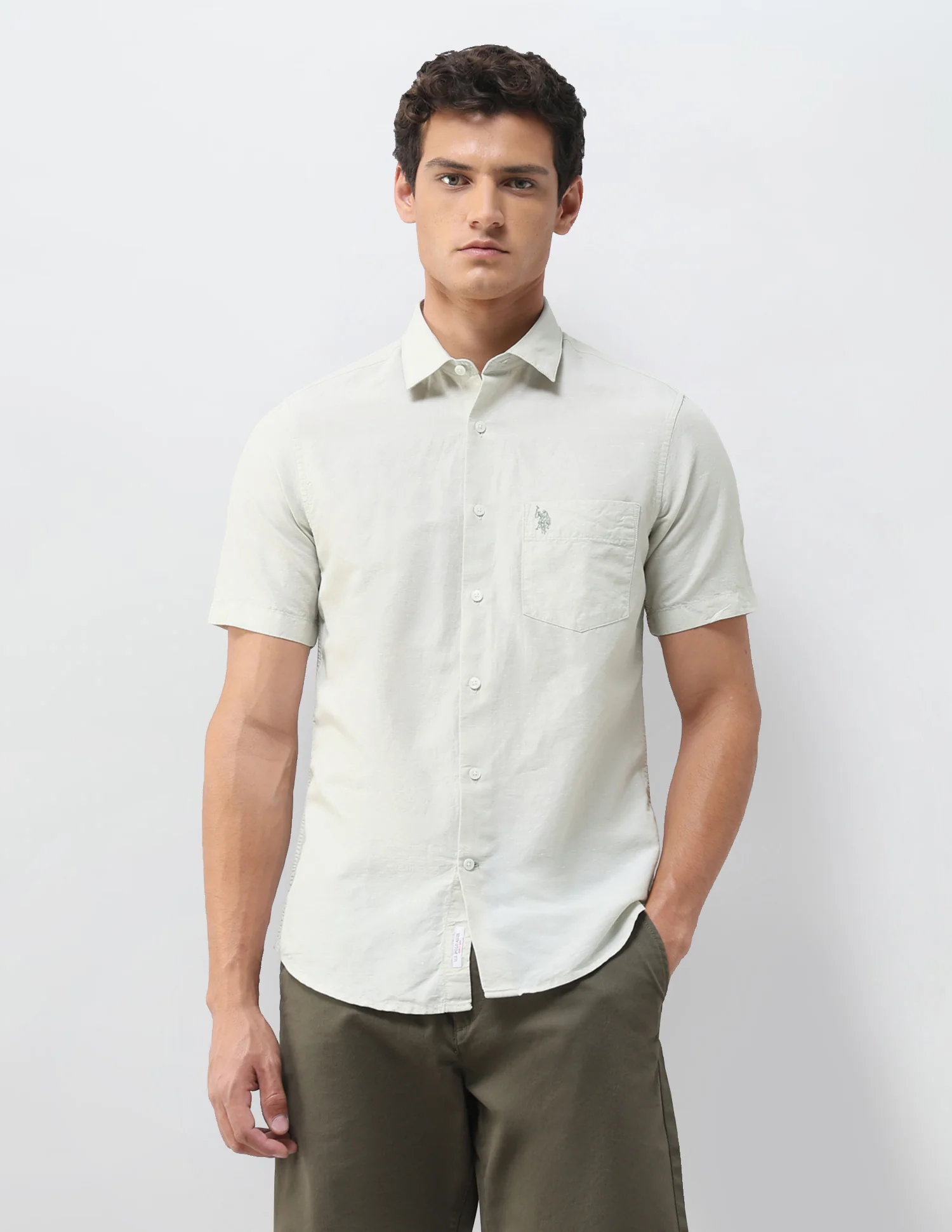 Solid Tailored Fit Shirt - Image 6