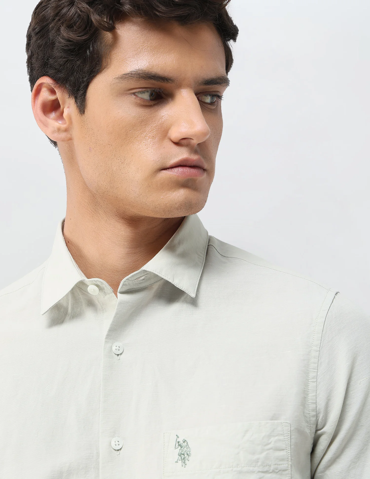 Solid Tailored Fit Shirt - Image 7