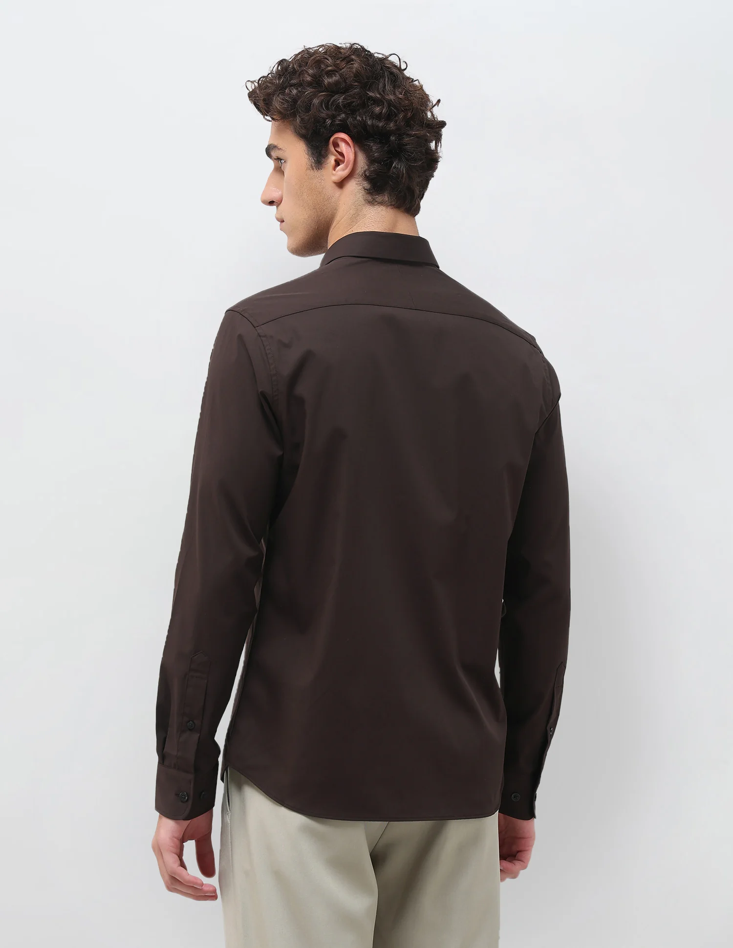 Solid Tailored Fit Shirt - Image 5