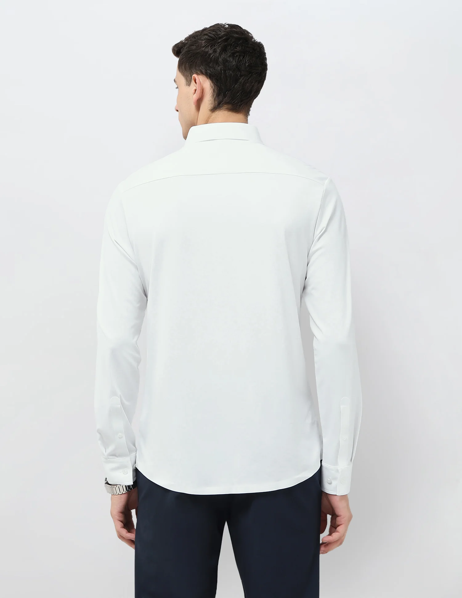 Solid Tailored Fit Shirt - Image 5