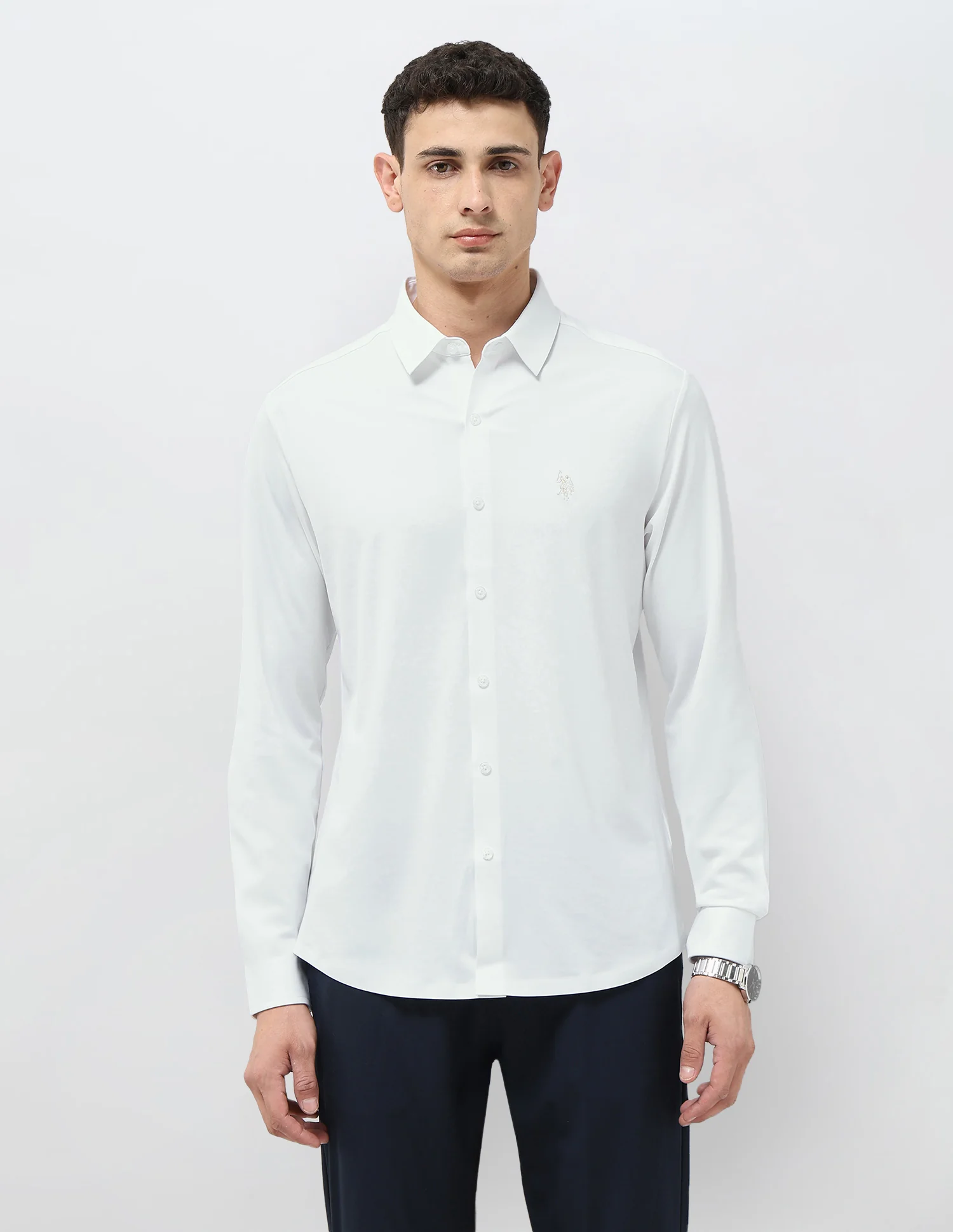 Solid Tailored Fit Shirt - Image 6