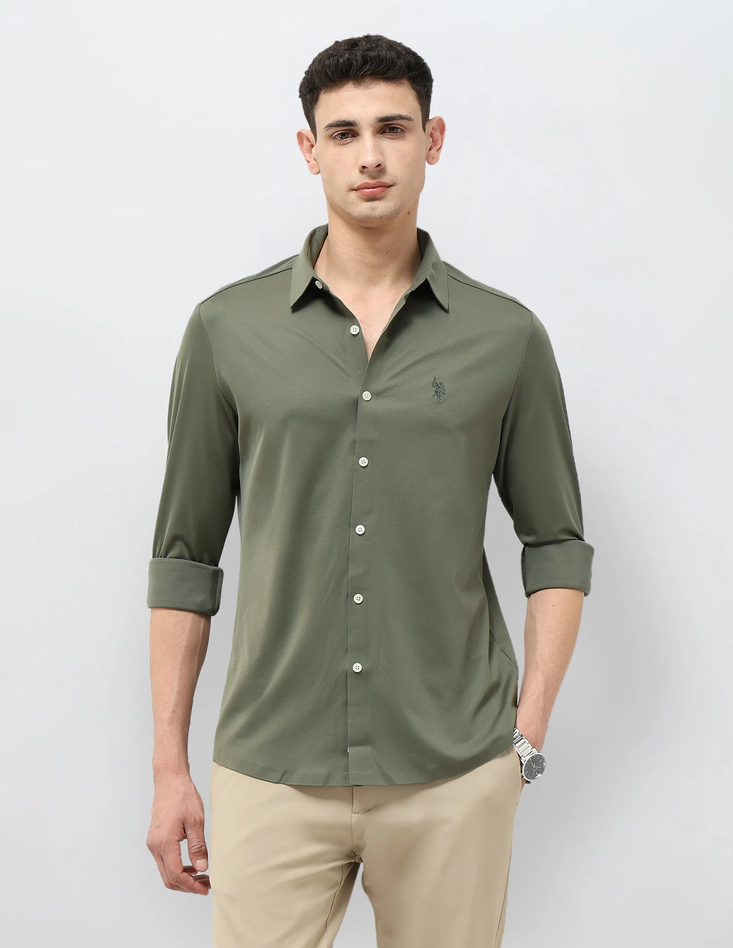 Solid Tailored Fit Shirt