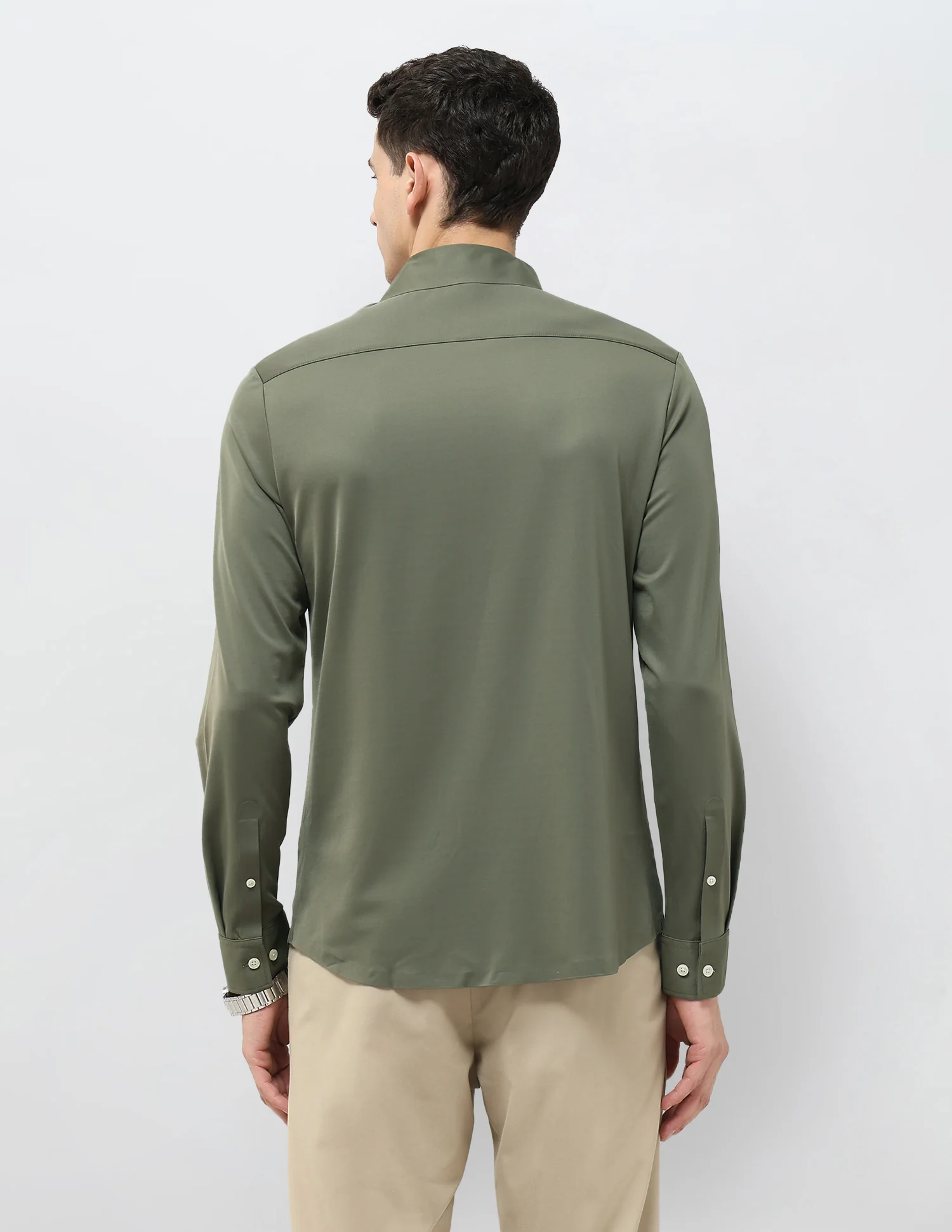 Solid Tailored Fit Shirt - Image 5