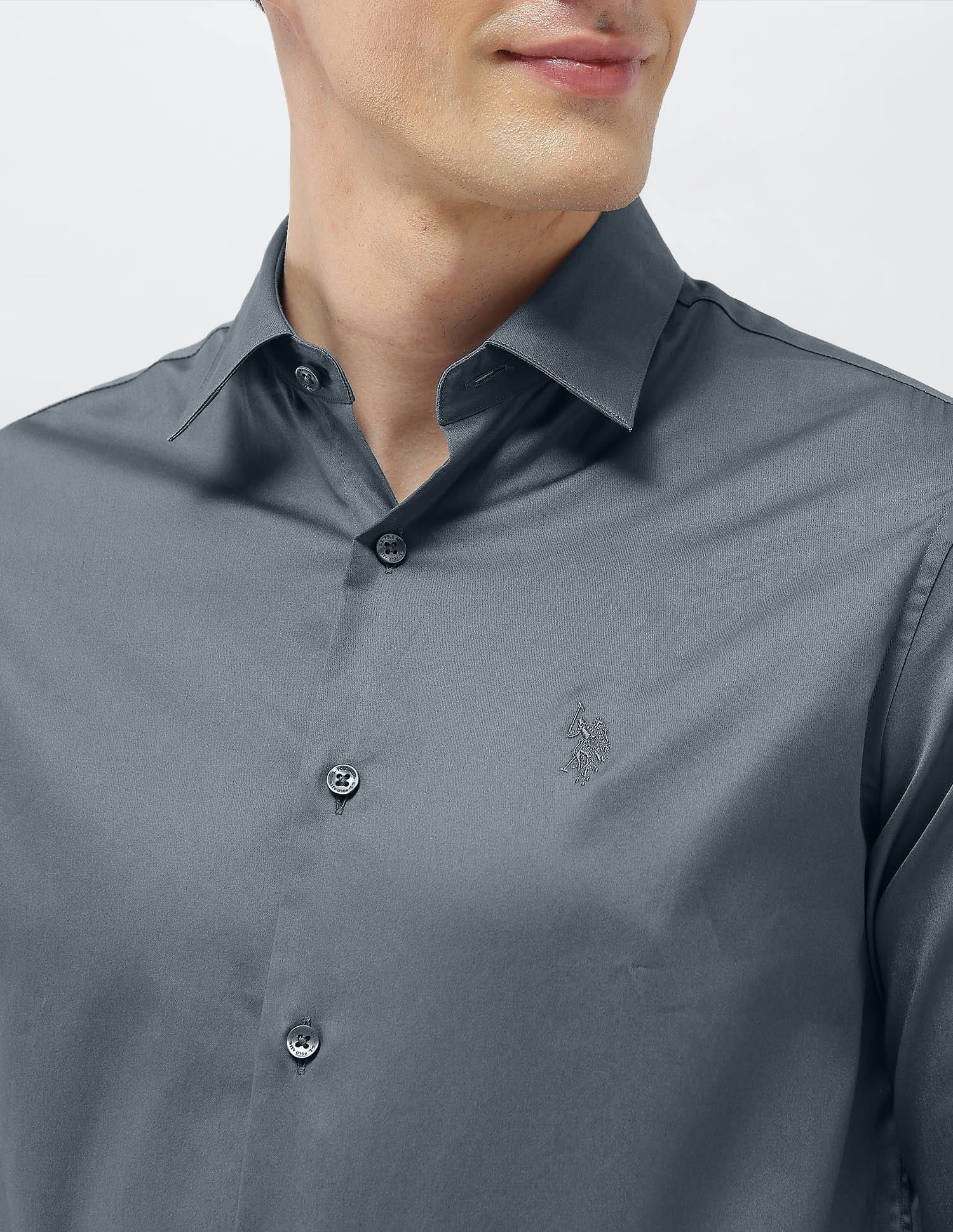 Solid Tailored Fit Shirt - Image 7