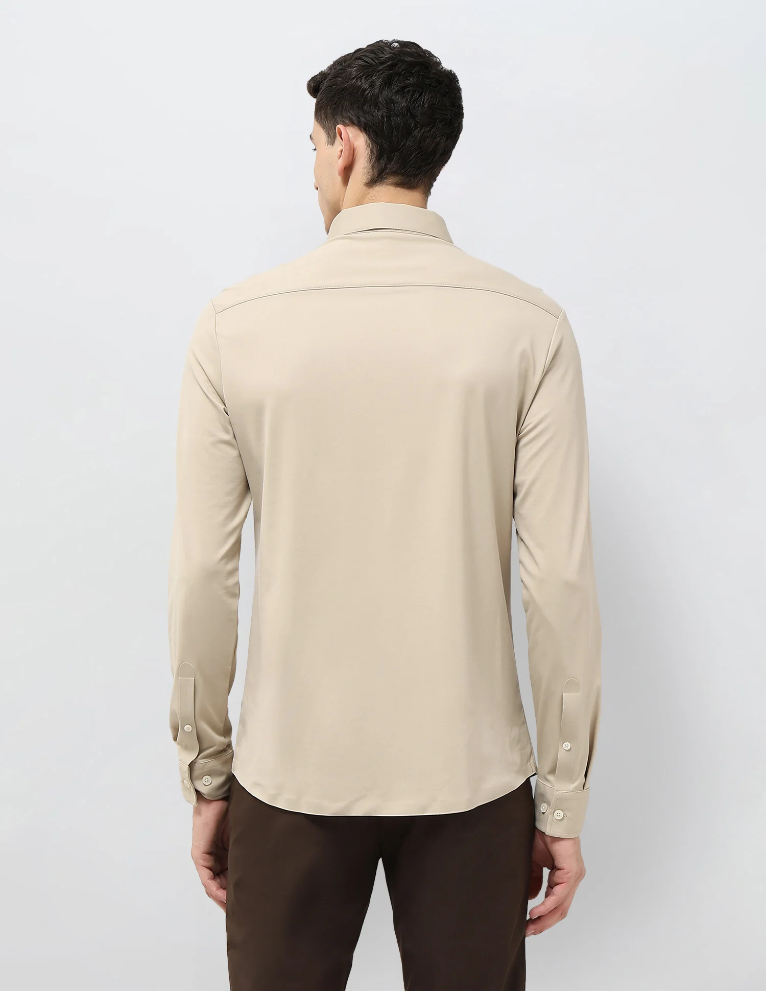 Solid Tailored Fit Shirt - Image 5