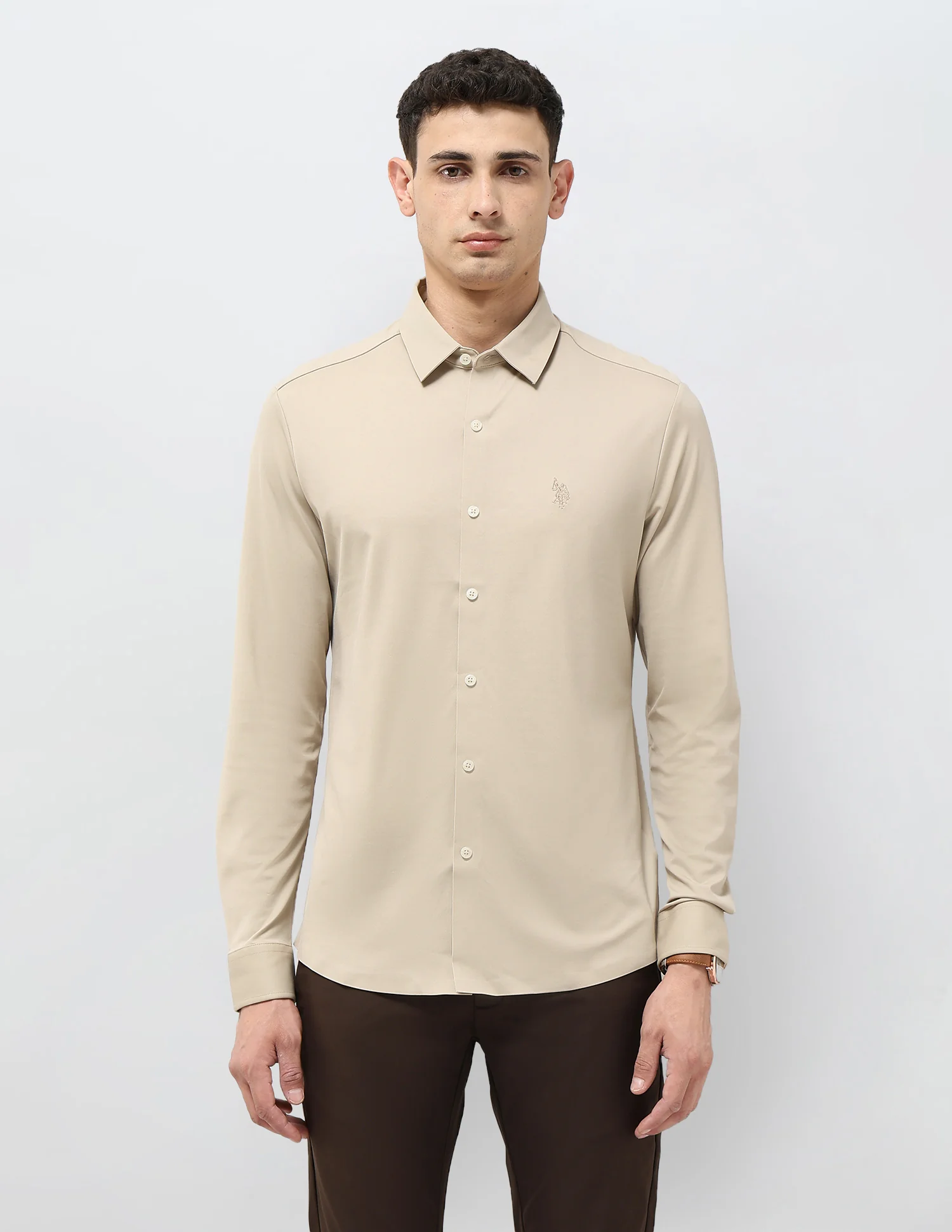 Solid Tailored Fit Shirt - Image 6
